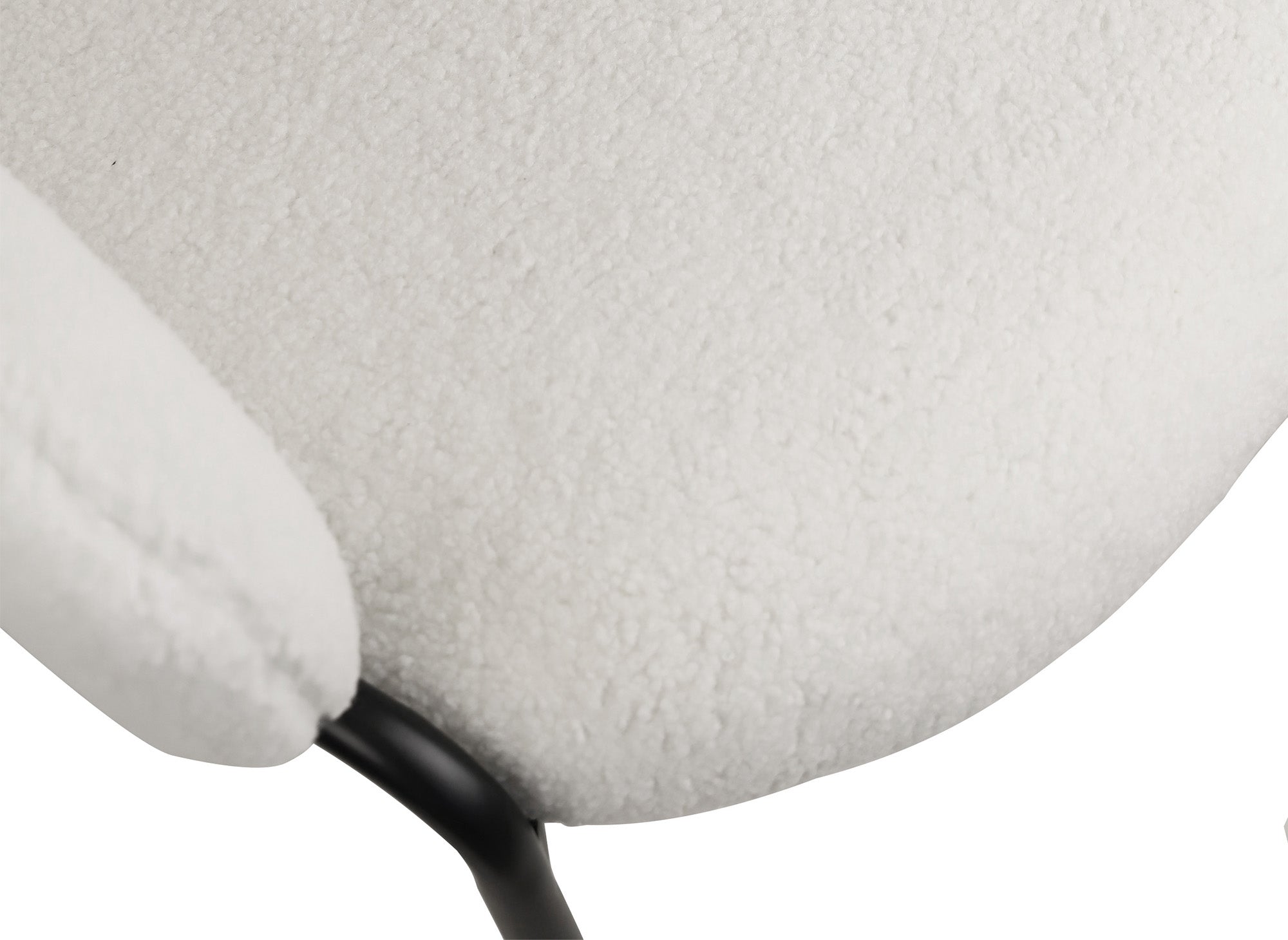 Lot de 2 fauteuils design avec accoudoirs en tissu bouclette blanc BENTA