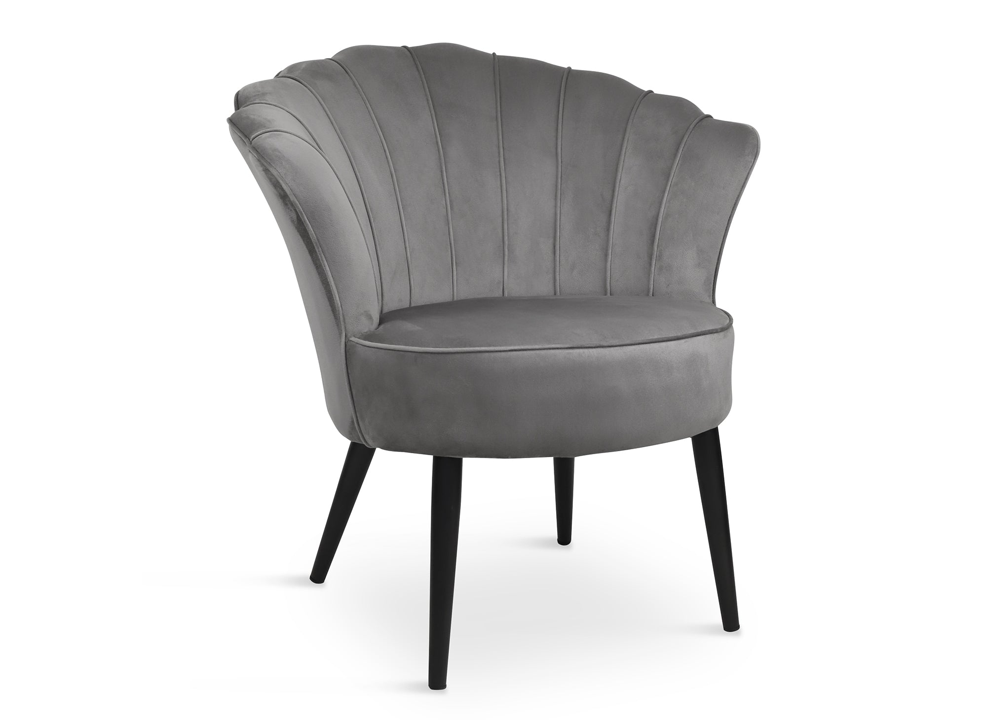 Fauteuil design en velours gris ROKIA
