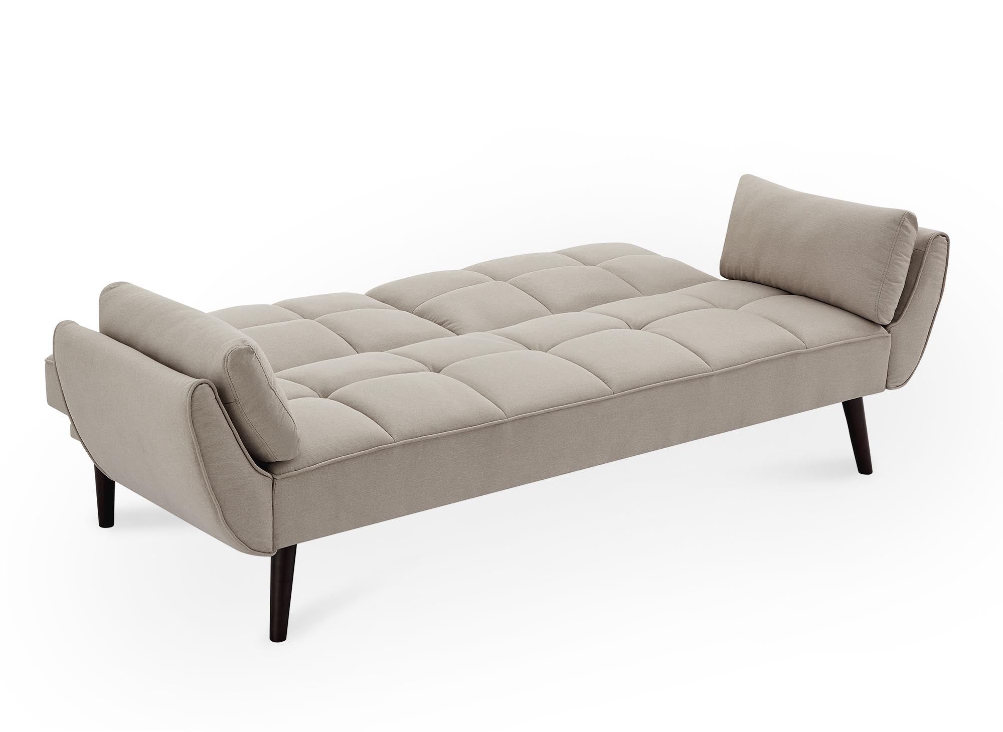 Canapé clic clac 3 places en tissu beige NARA