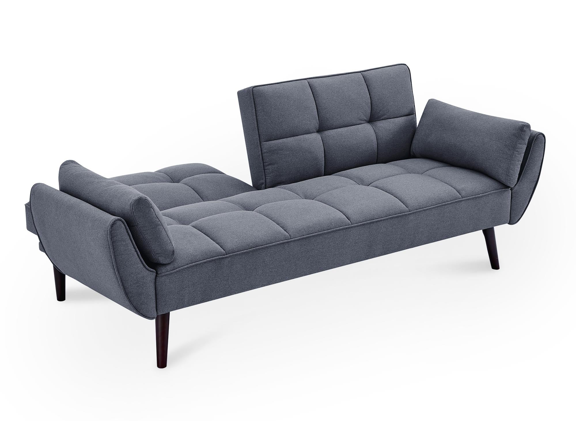 Canapé clic clac 3 places en tissu gris foncé NARA