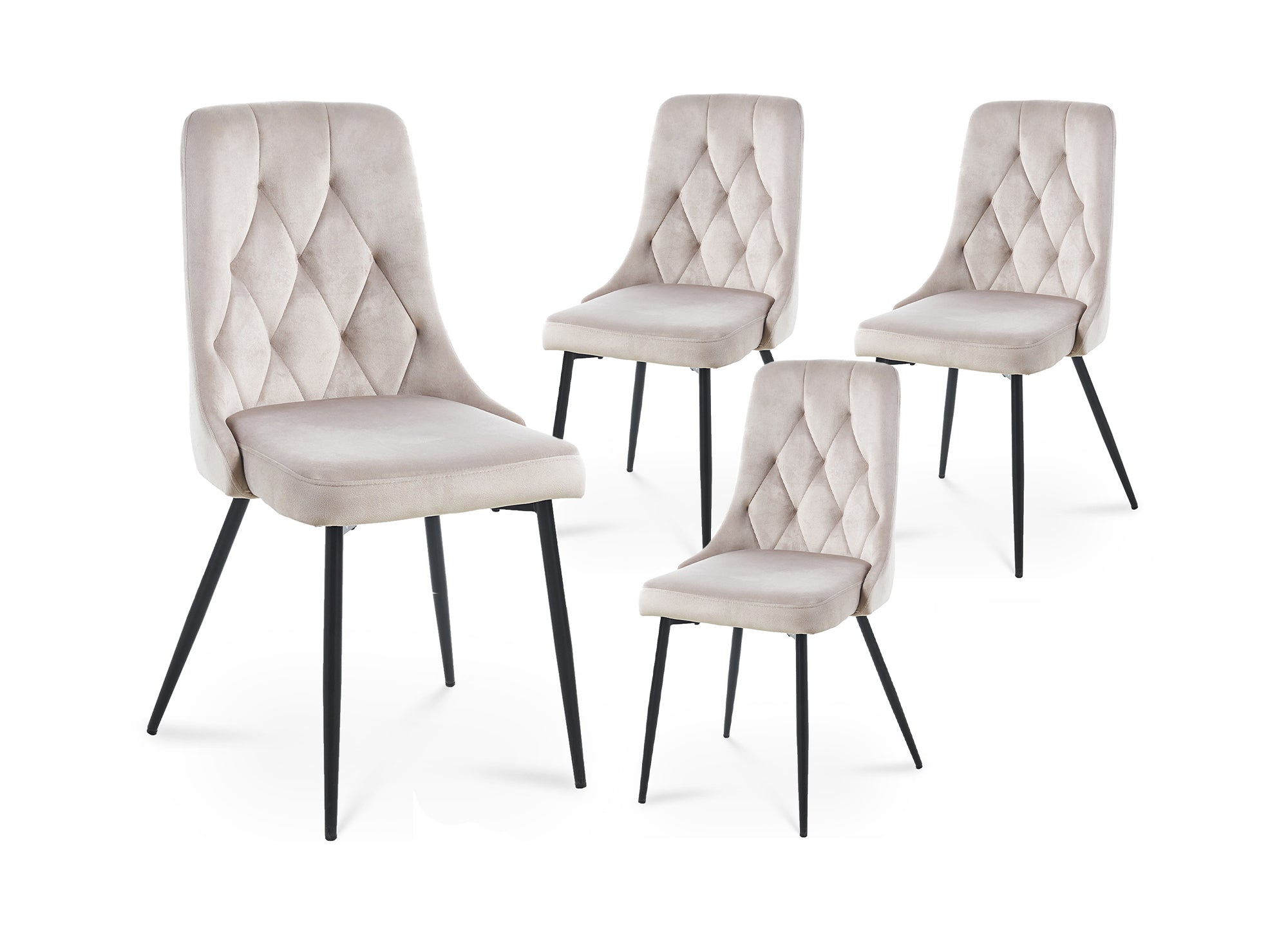 Lot de 4 chaises design en velours beige OLVEA