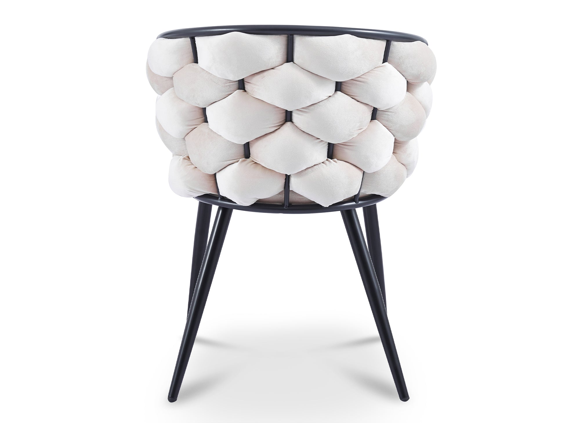 Lot de 2 chaises en velours beige pieds en métal noir CECILE