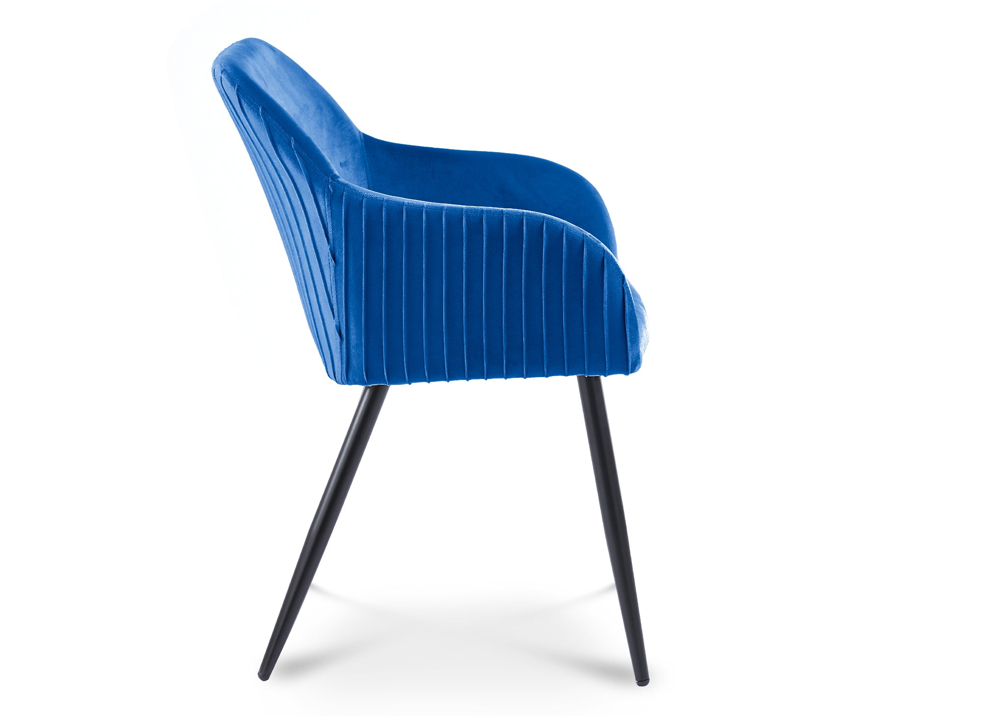 Lot de 2 chaises en velours bleu pieds en métal noir DEVOR