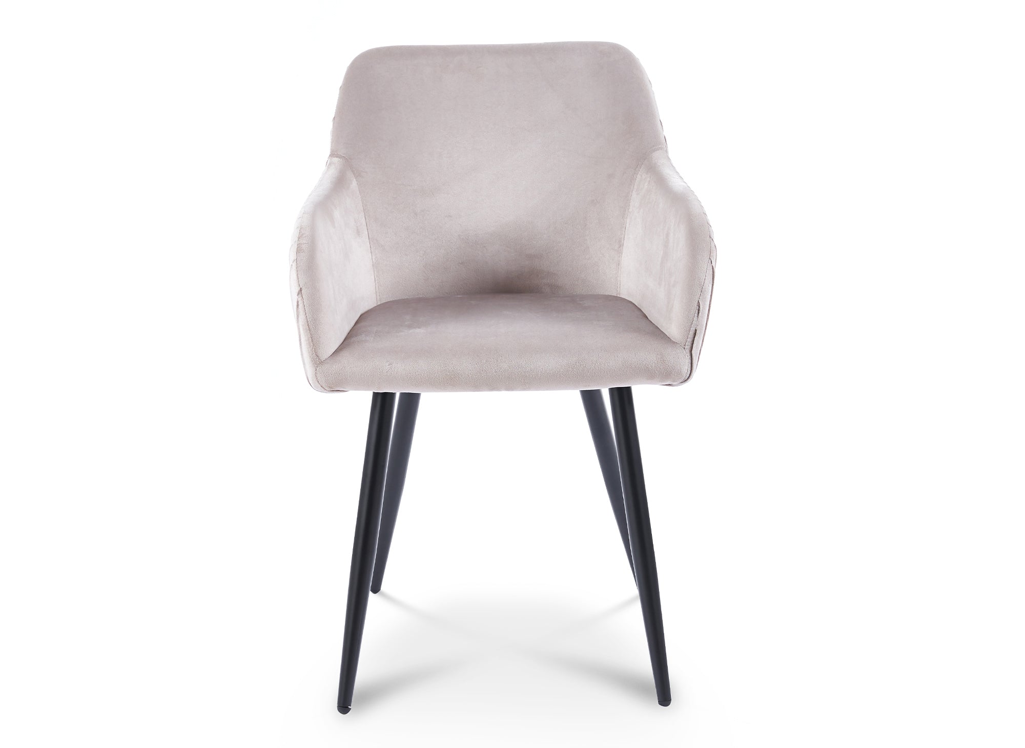 Lot de 2 chaises en velours beige pieds en métal noir DEVOR