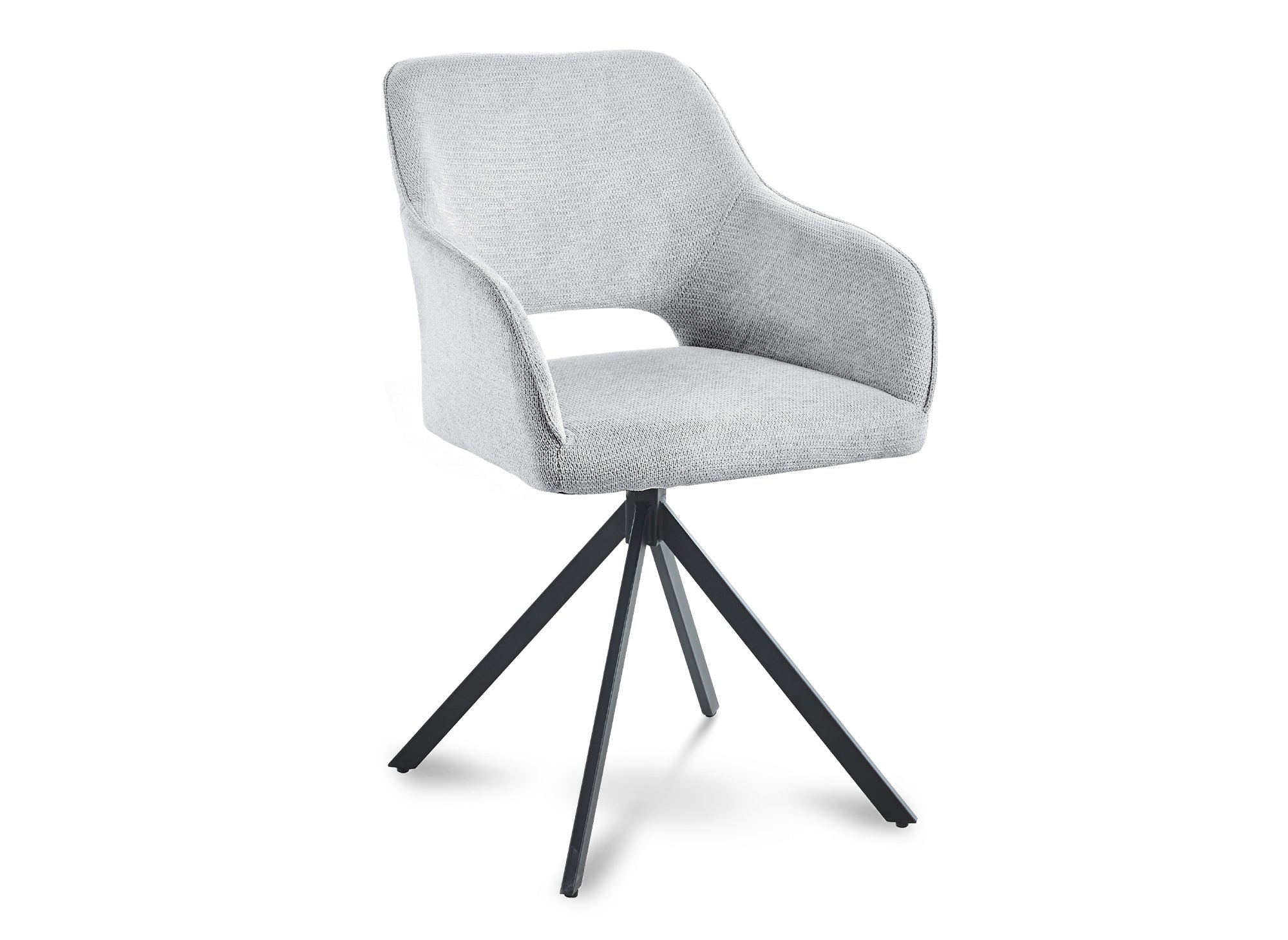 Lot de 2 chaises pivotantes design en velours gris clair CIEL