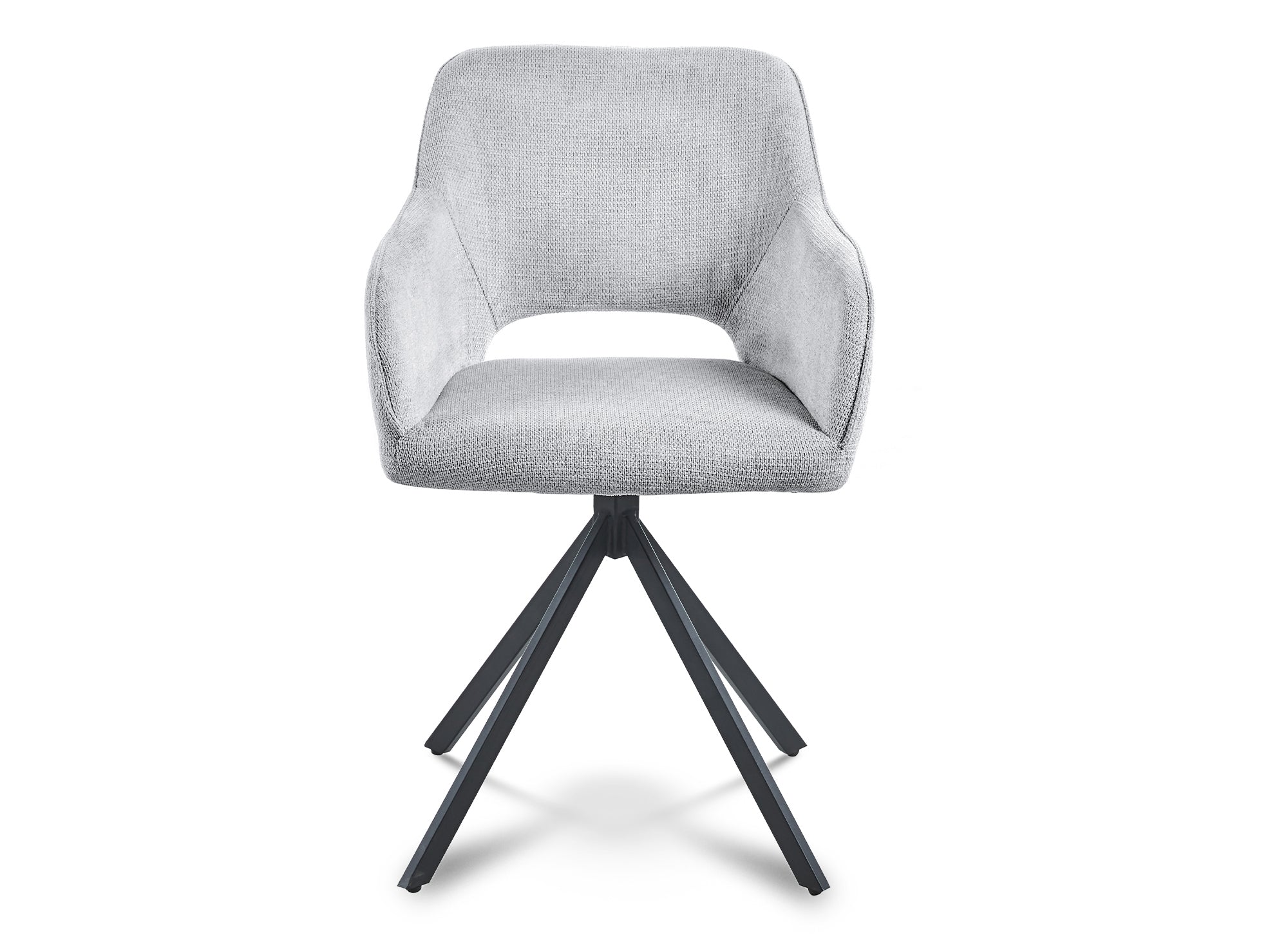 Lot de 2 chaises pivotantes design en velours gris clair CIEL