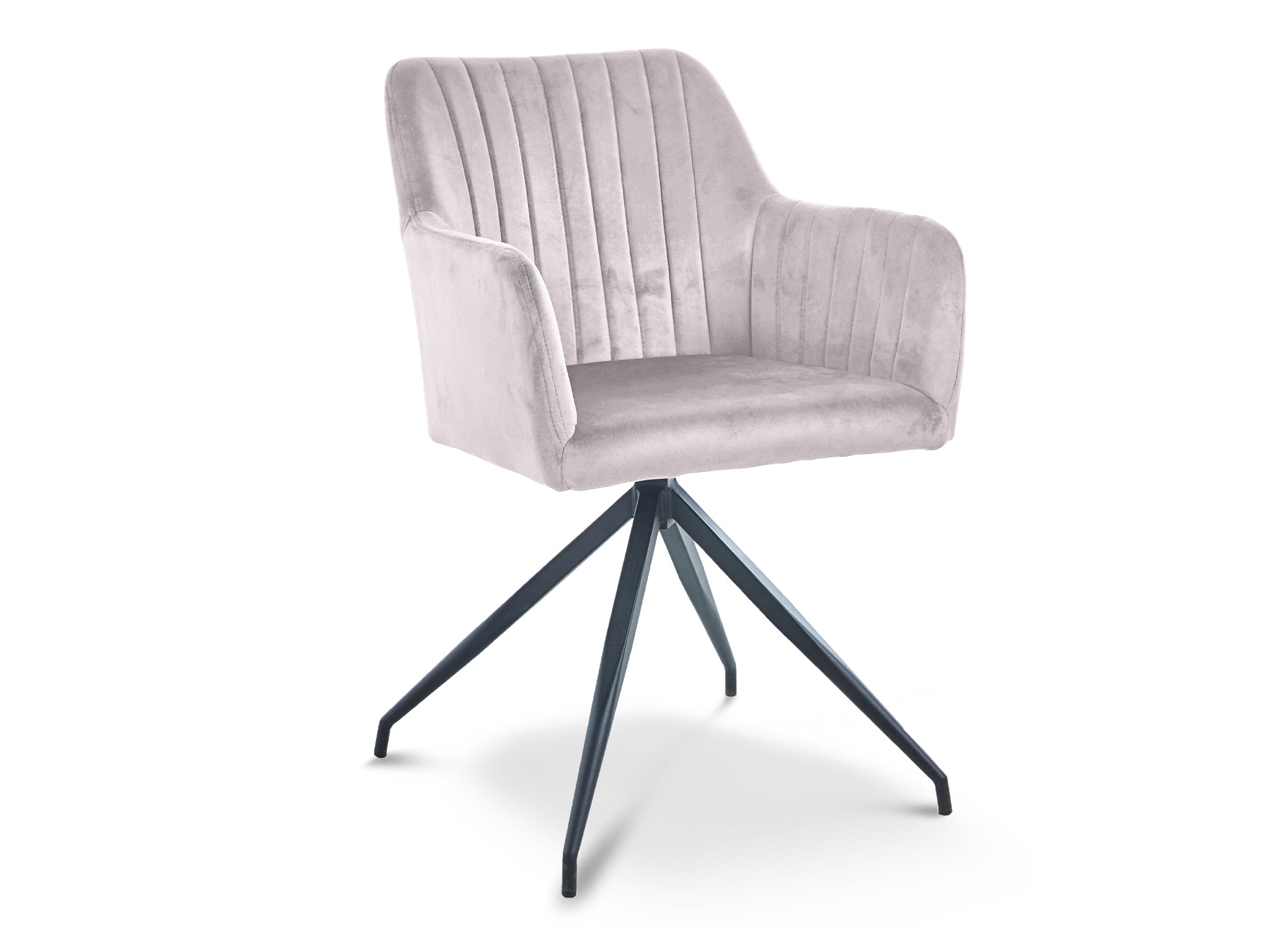 Lot de 2 chaises en velours beige pieds en métal noir RATUS