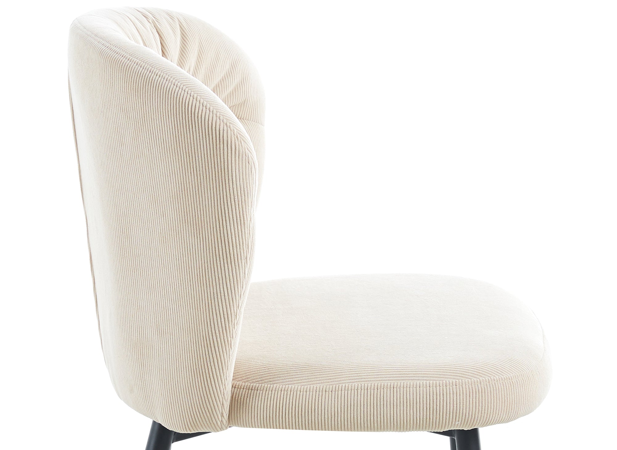 Lot de 4 chaises en velours côtelé beige DANIELA