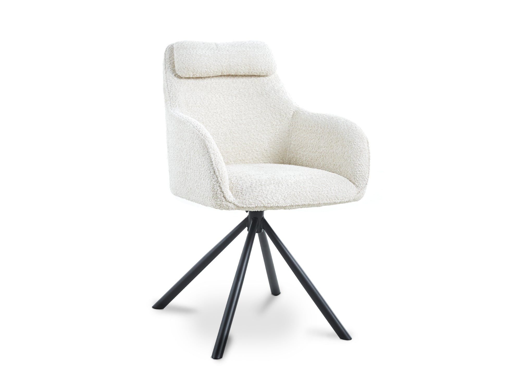 Chaise pivotante avec accoudoirs effet peau de mouton beige AGNES