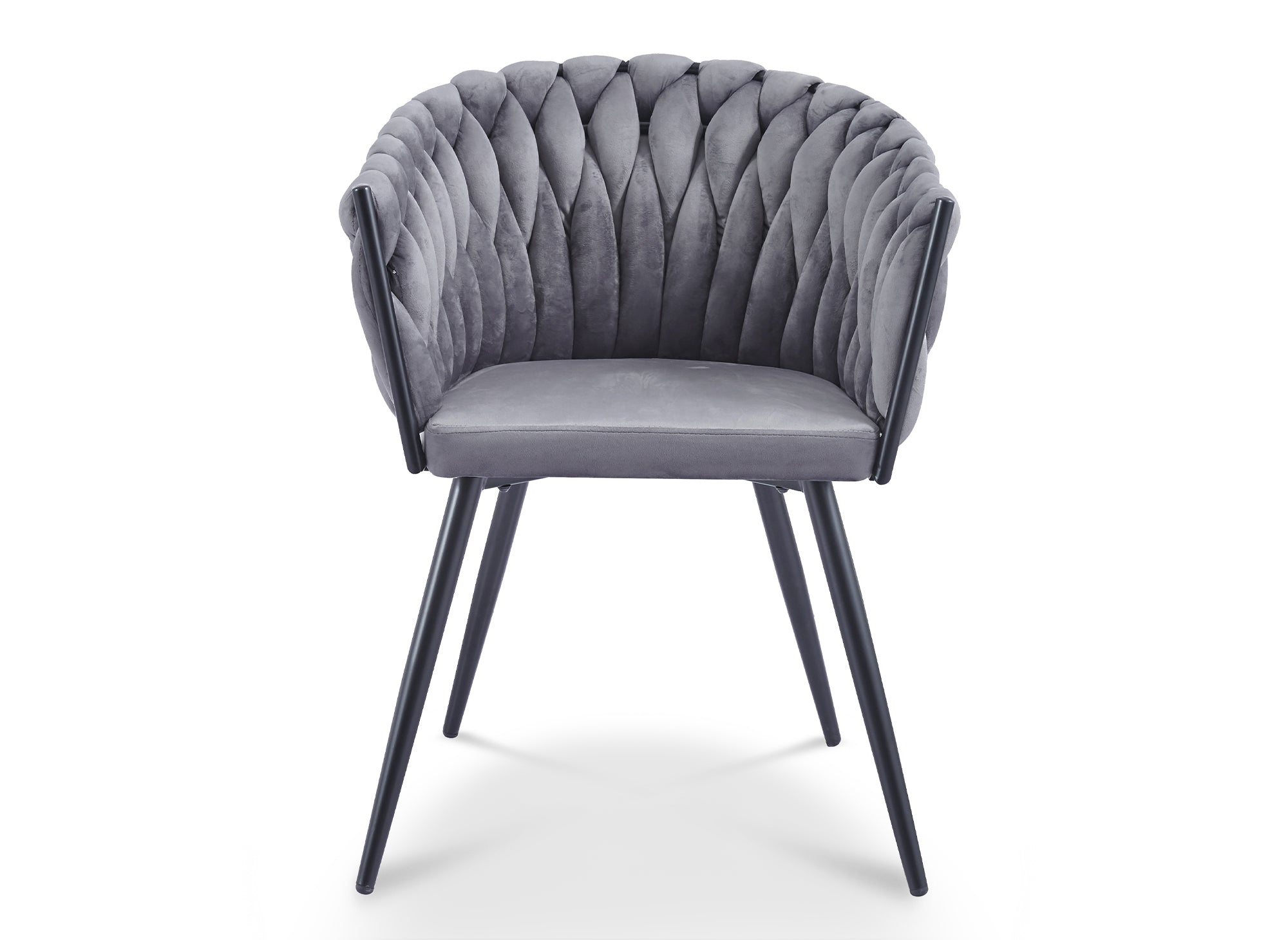 Lot de 2 chaises wave en velours gris CINDY