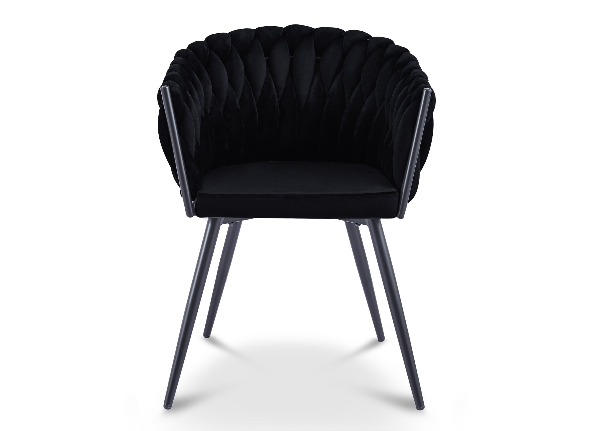 Lot de 2 chaises wave en velours noir CINDY