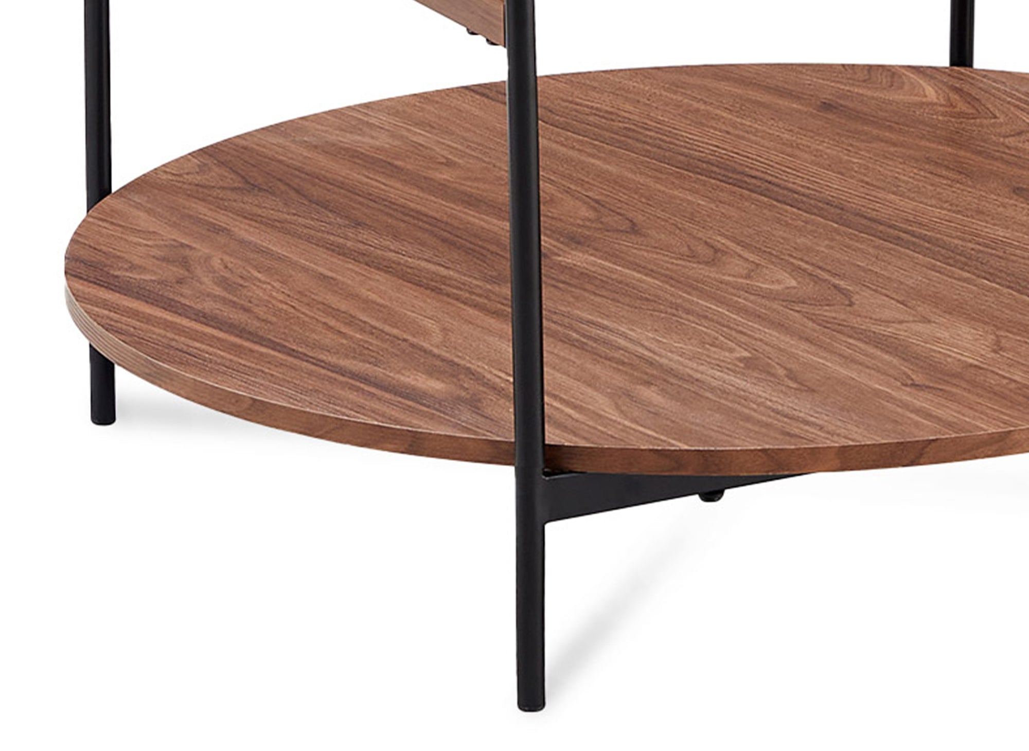 Lot de 2 tables basses rondes en verre bois et métal RIZZO