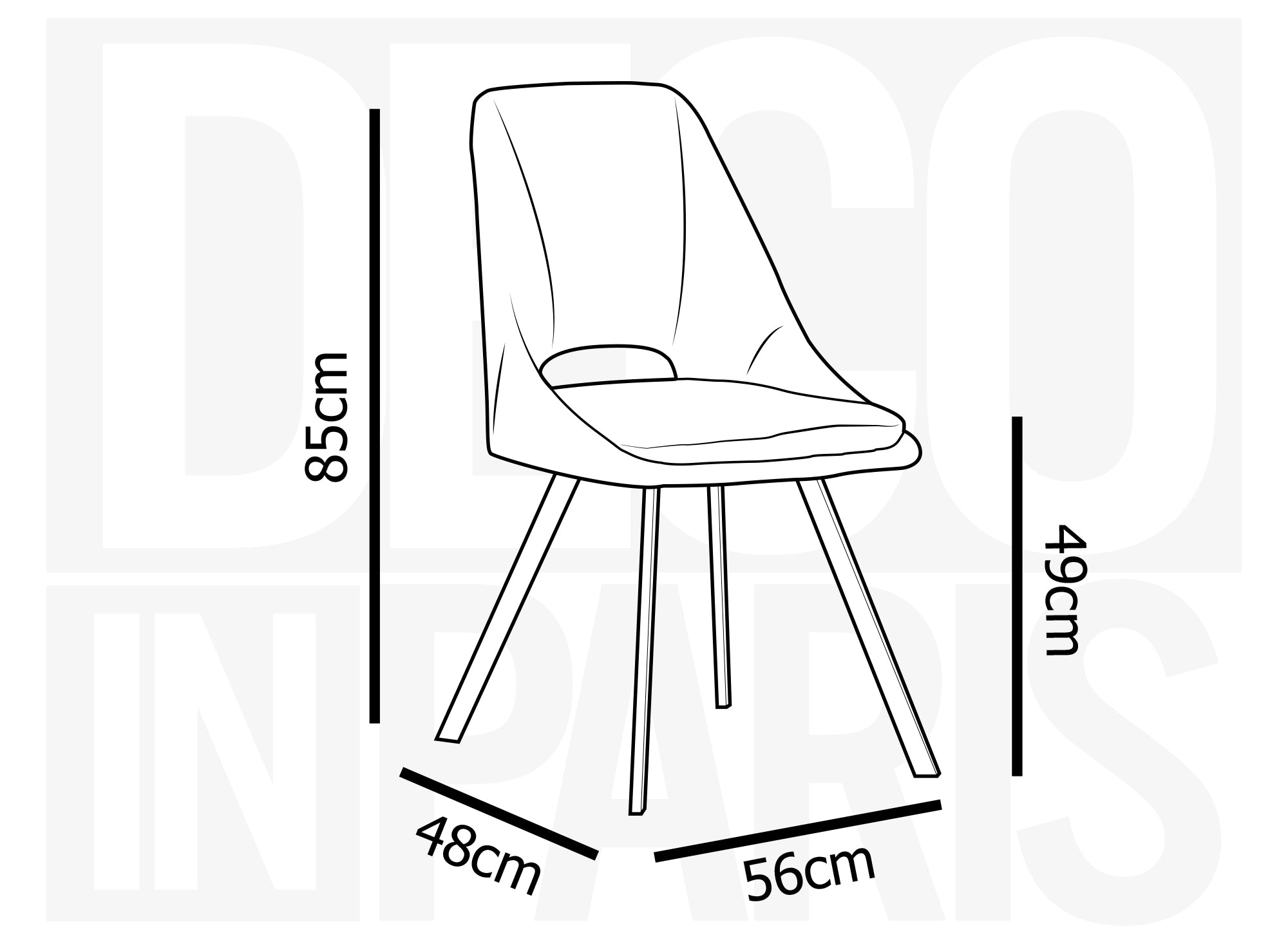 Lot de 2 chaises effet peau de mouton gris foncé NARCISSE