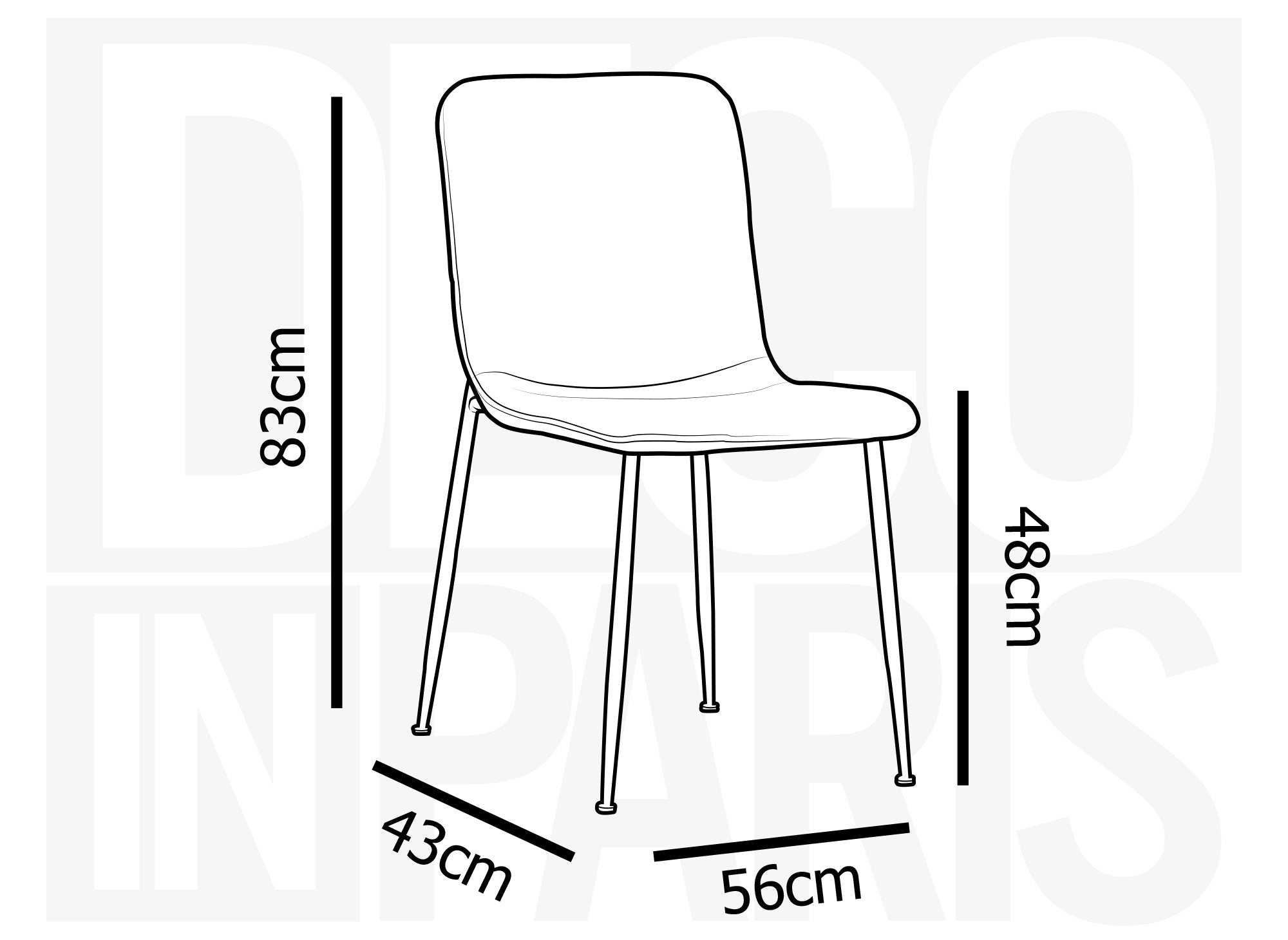 Lot de 4 chaises en tissu beige CHERYL