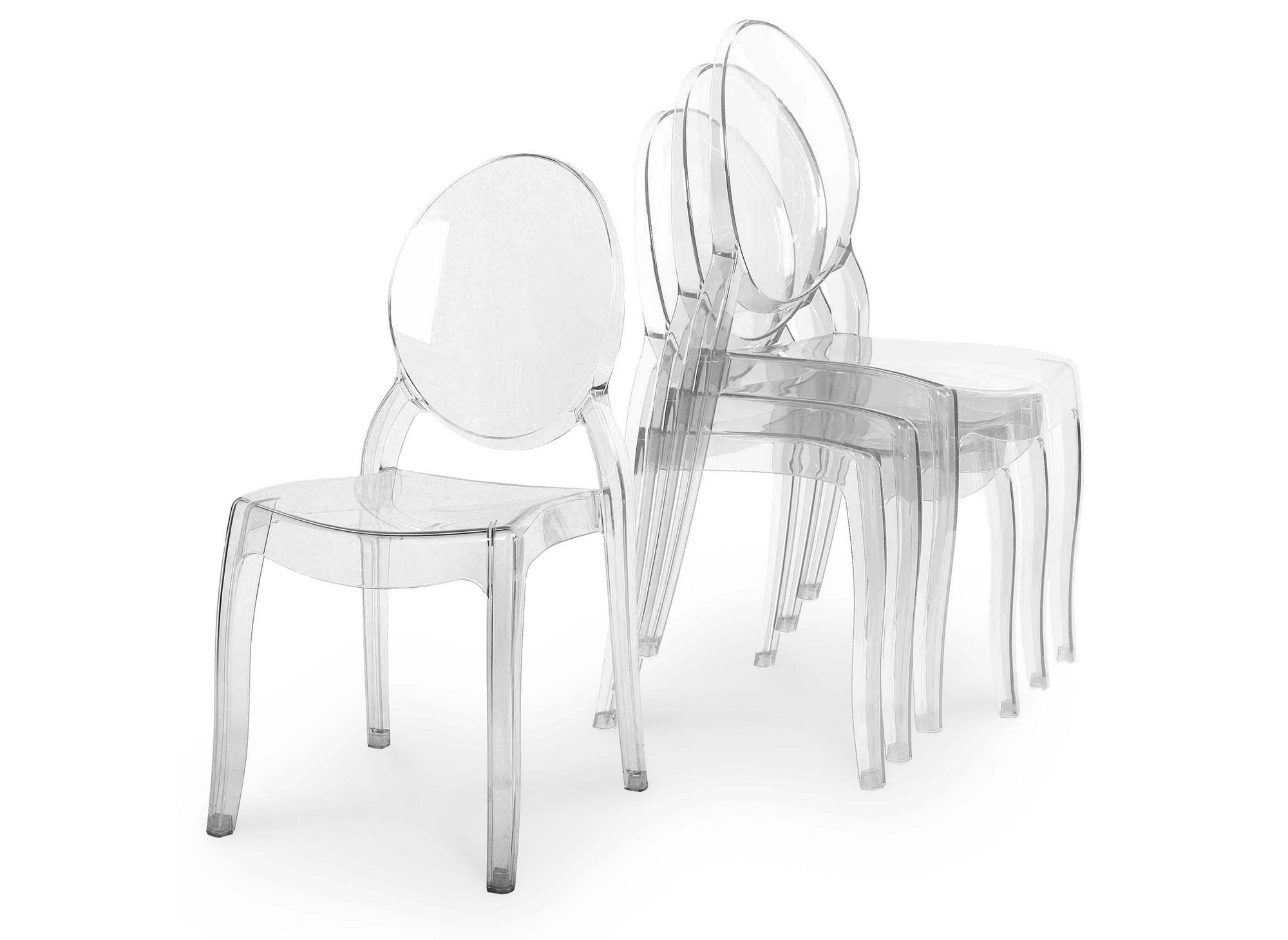 Lot de 4 chaises design en plexi transparent TOLGA