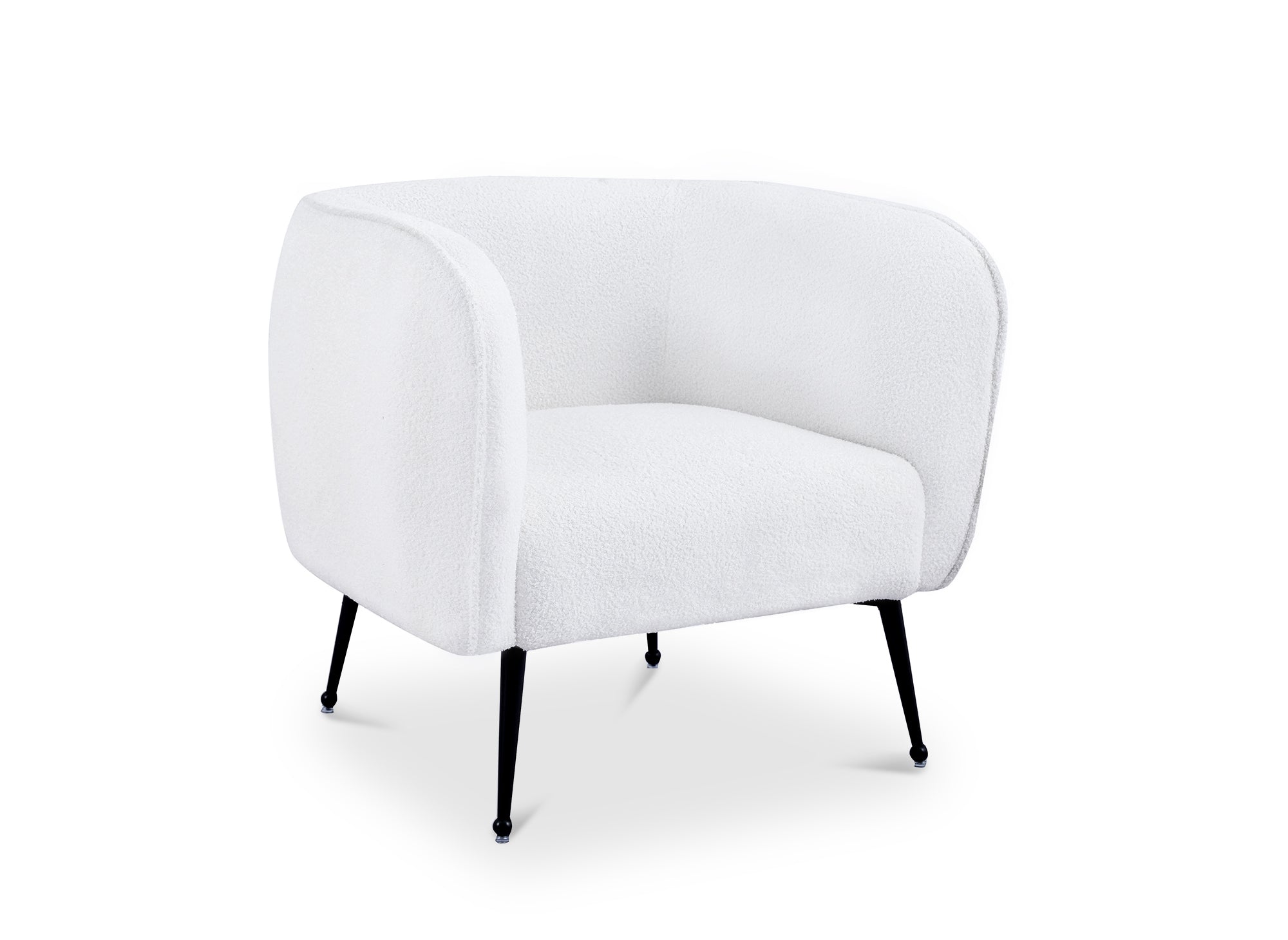 Fauteuil cabriolet tissu bouclette blanc PERRY