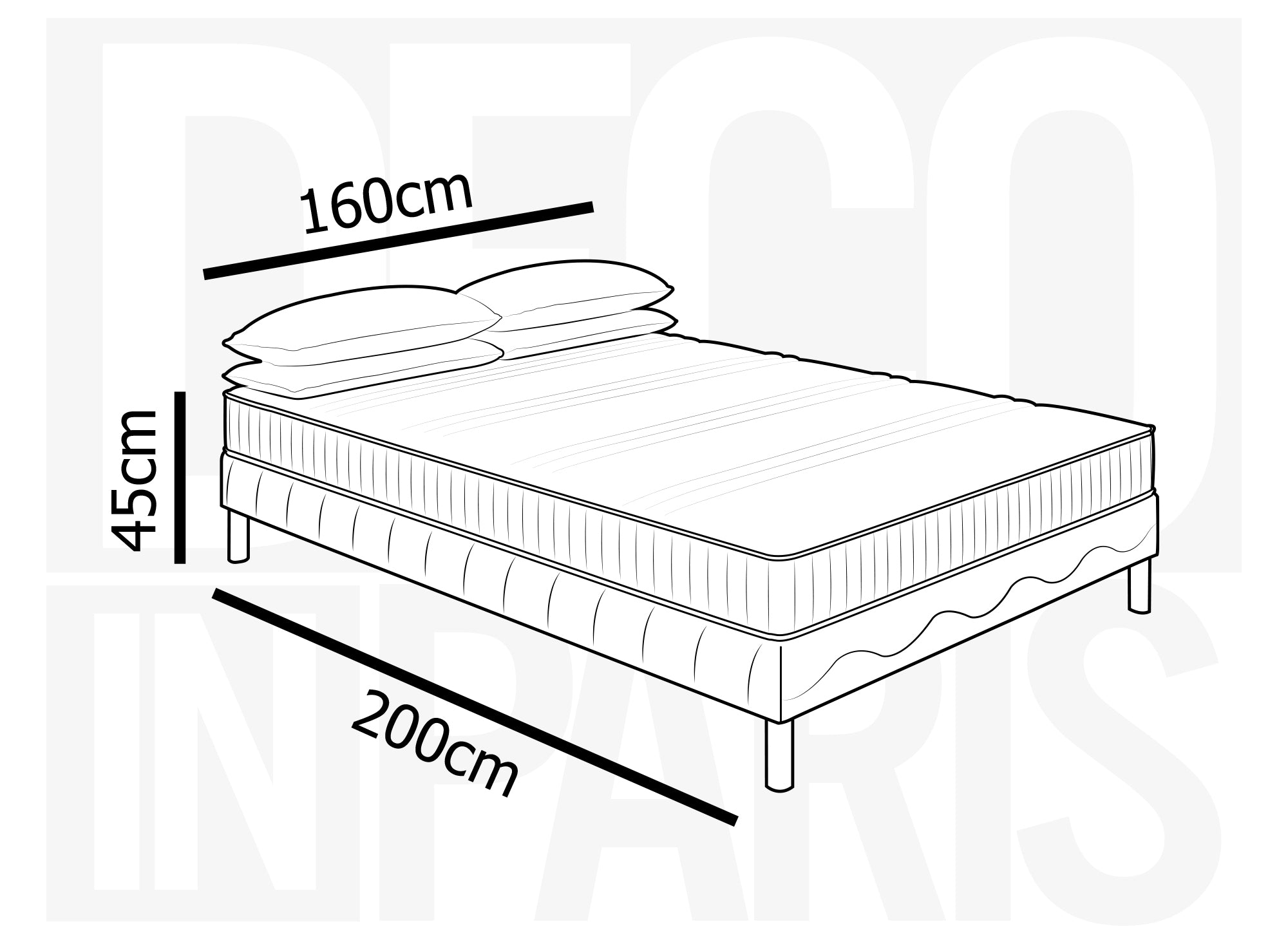 Ensemble 160x200 sommier tapissier & Matelas en mousse 15 cm - WOLK