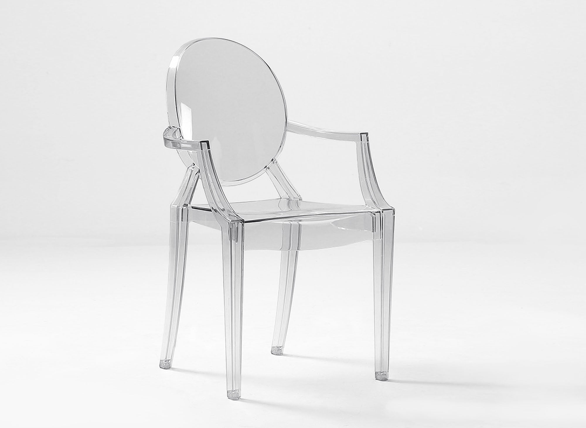 Lot de 4 chaises en plexi transparent avec accoudoirs TOLGA