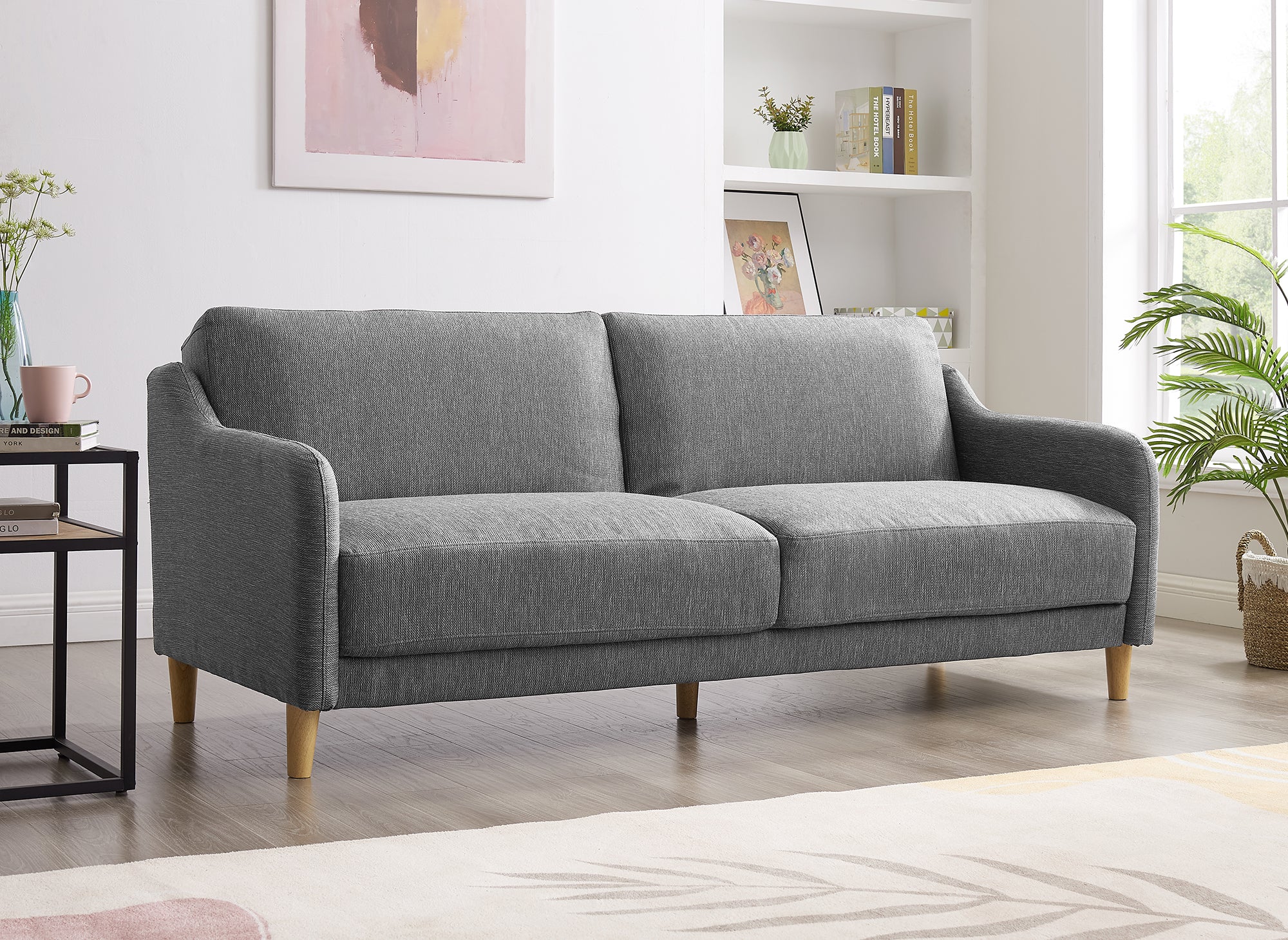 Canapé clic clac 3 places en tissu gris foncé MARLON