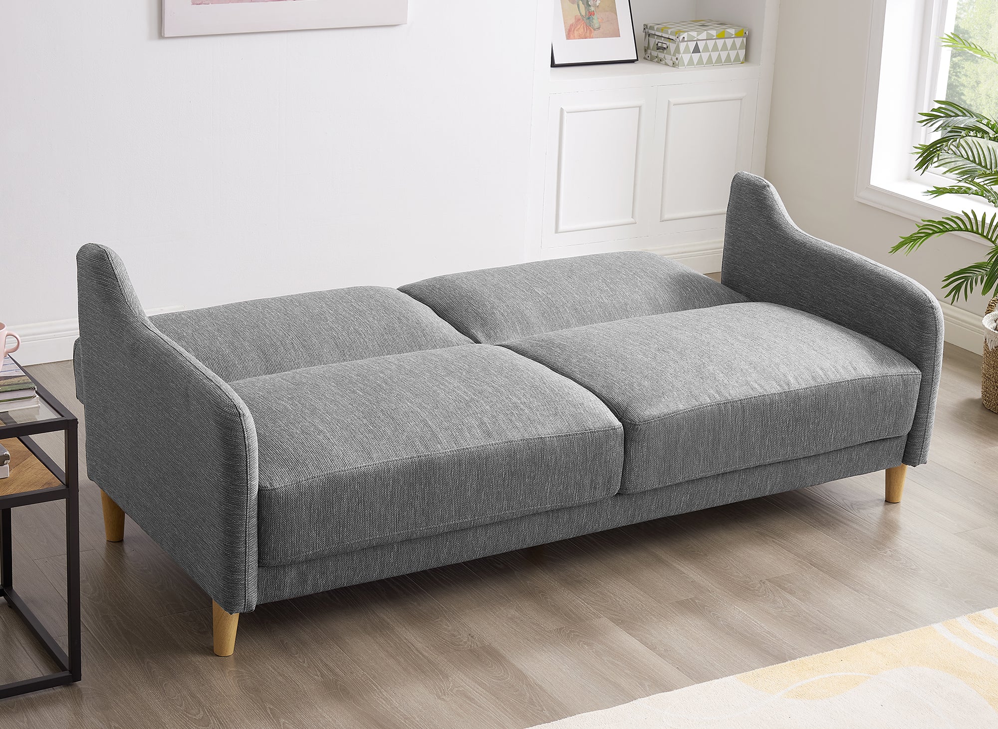 Canapé clic clac 3 places en tissu gris foncé MARLON