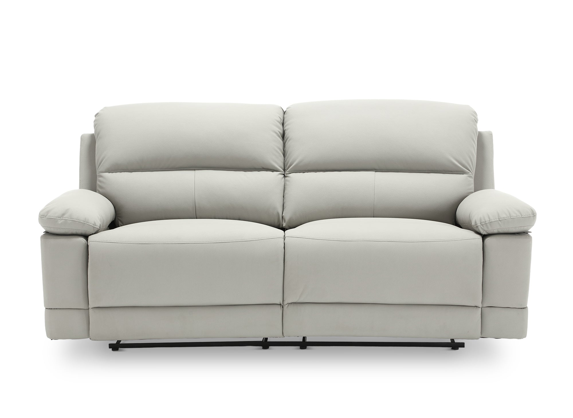 Canapé 3 places relax manuel en simili cuir gris clair DANY