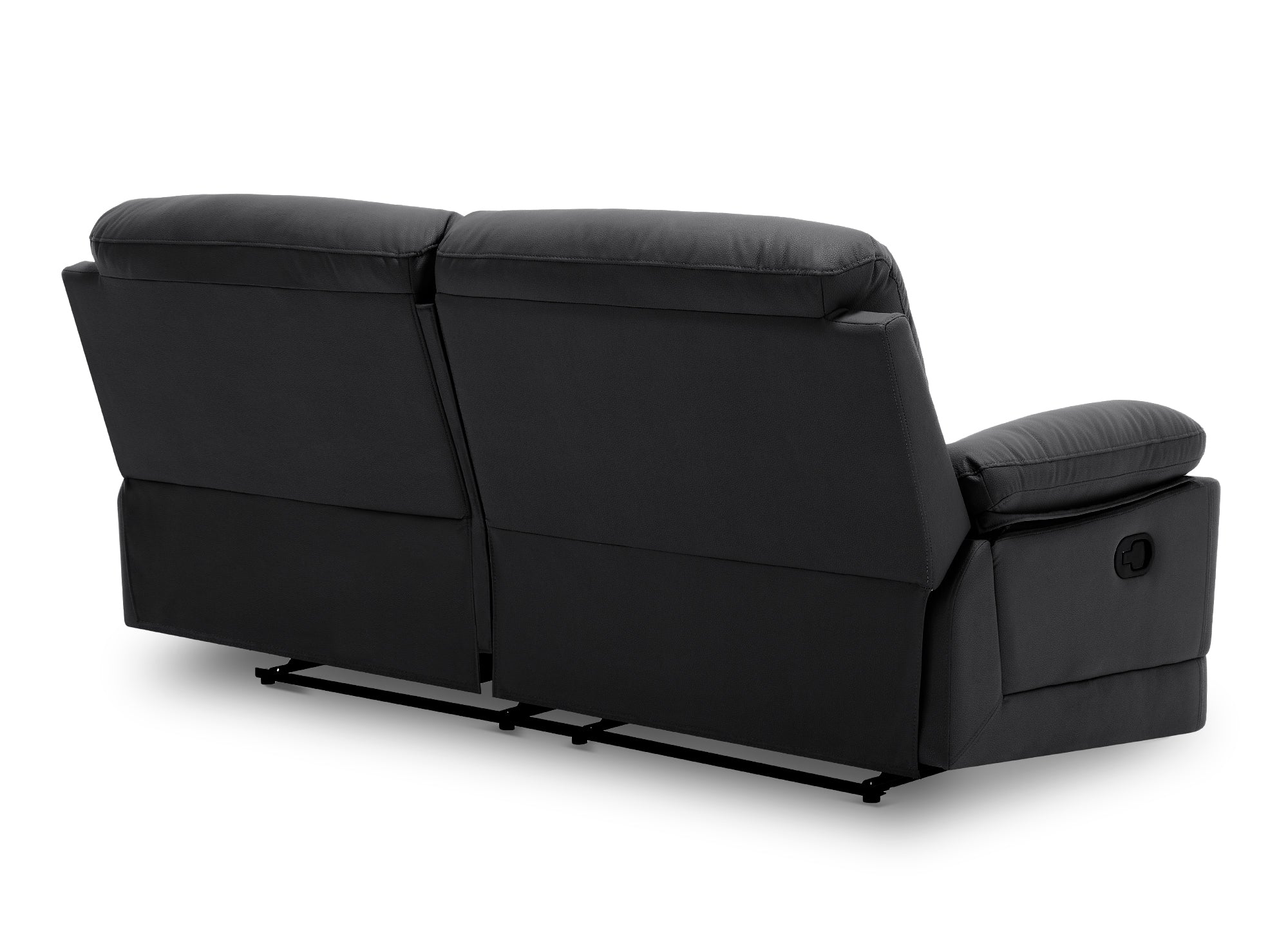 Canapé 3 places relax manuel en simili cuir noir DANY
