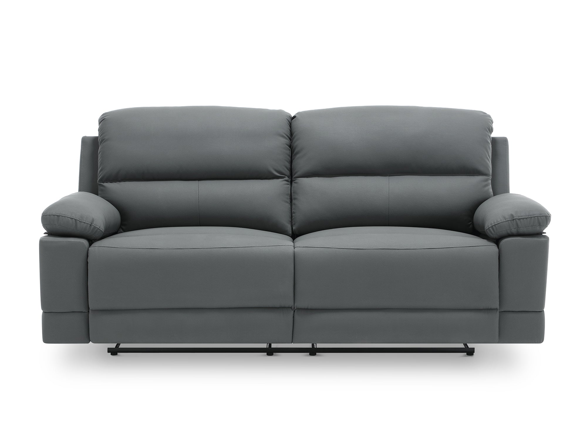 Canapé 3 places relax manuel en simili cuir gris foncé DANY