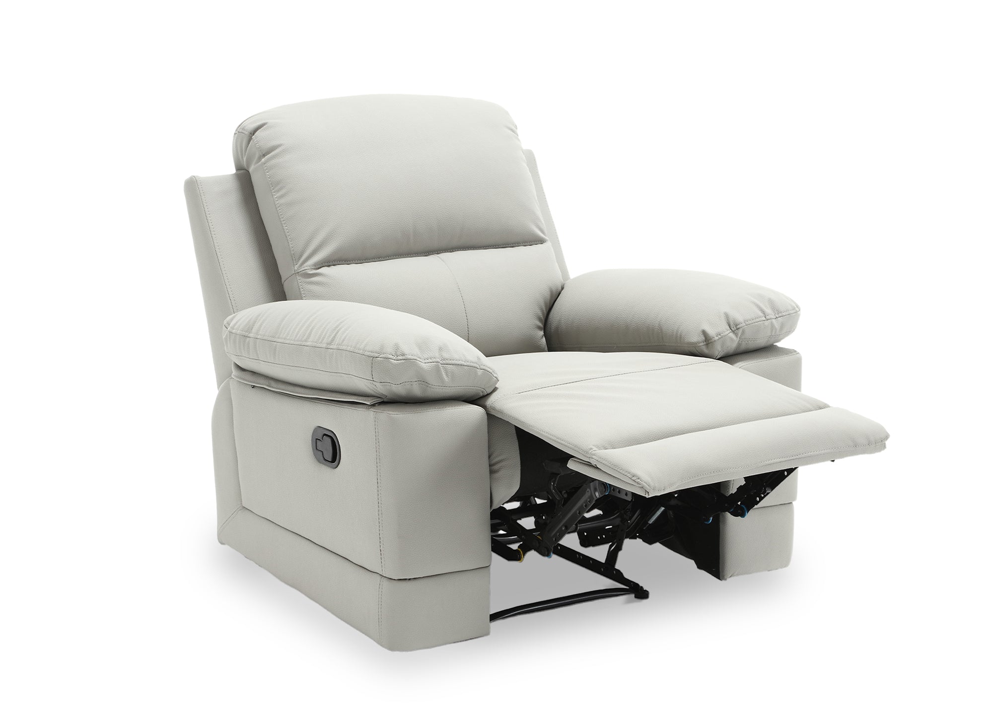 Fauteuil relax manuel en simili cuir gris clair DANY