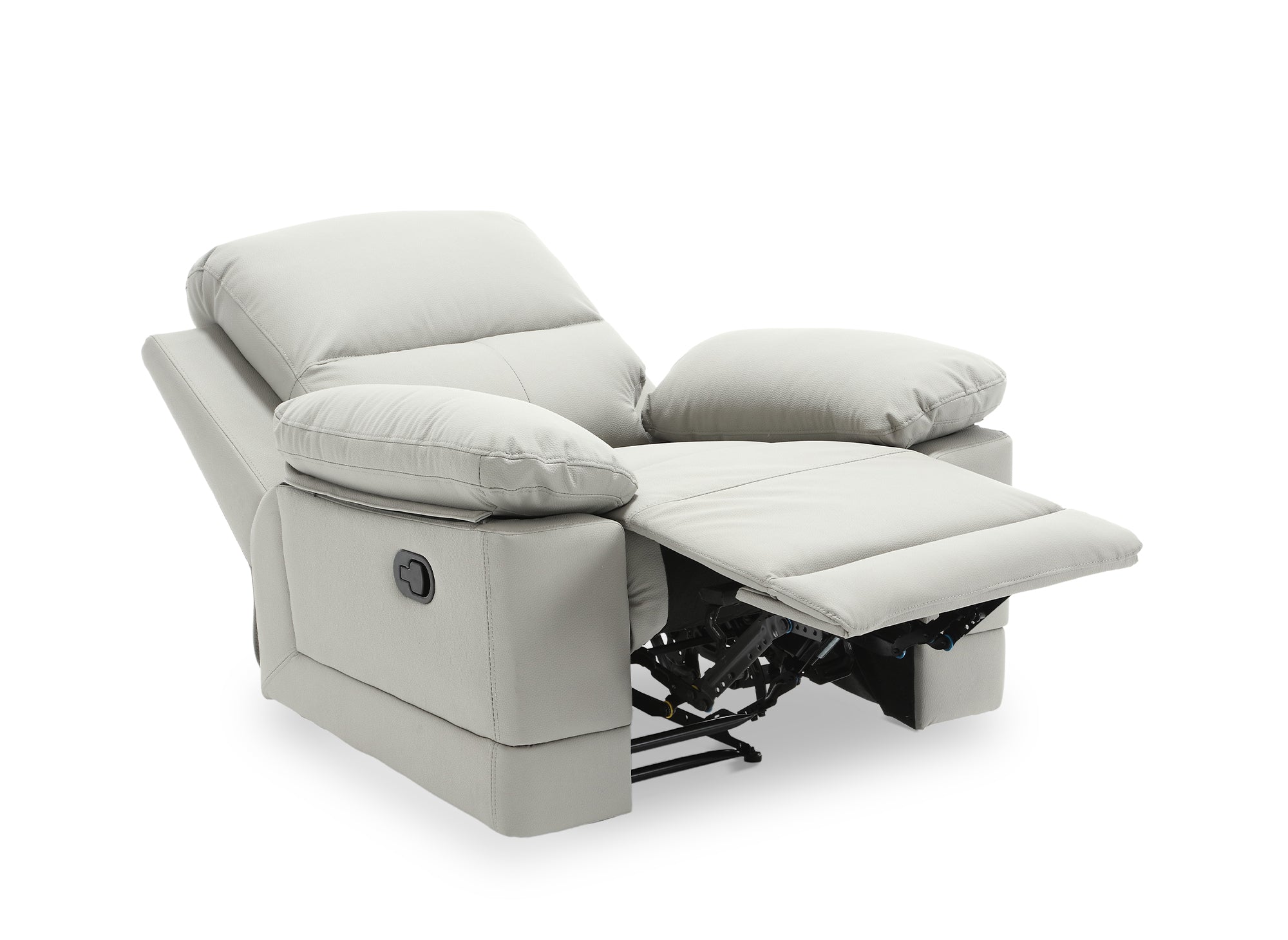 Fauteuil relax manuel en simili cuir gris clair DANY