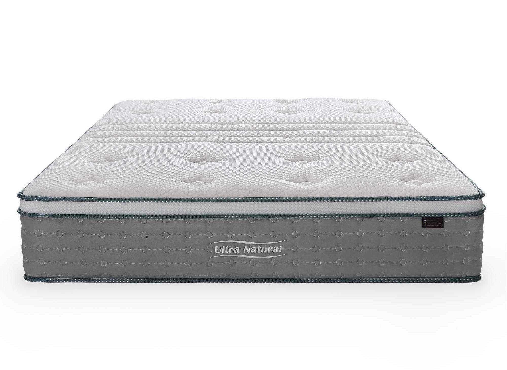 Matelas hybride NATURAL 140 x 190 cm ressorts ensachés et soie épaisseur 29 cm