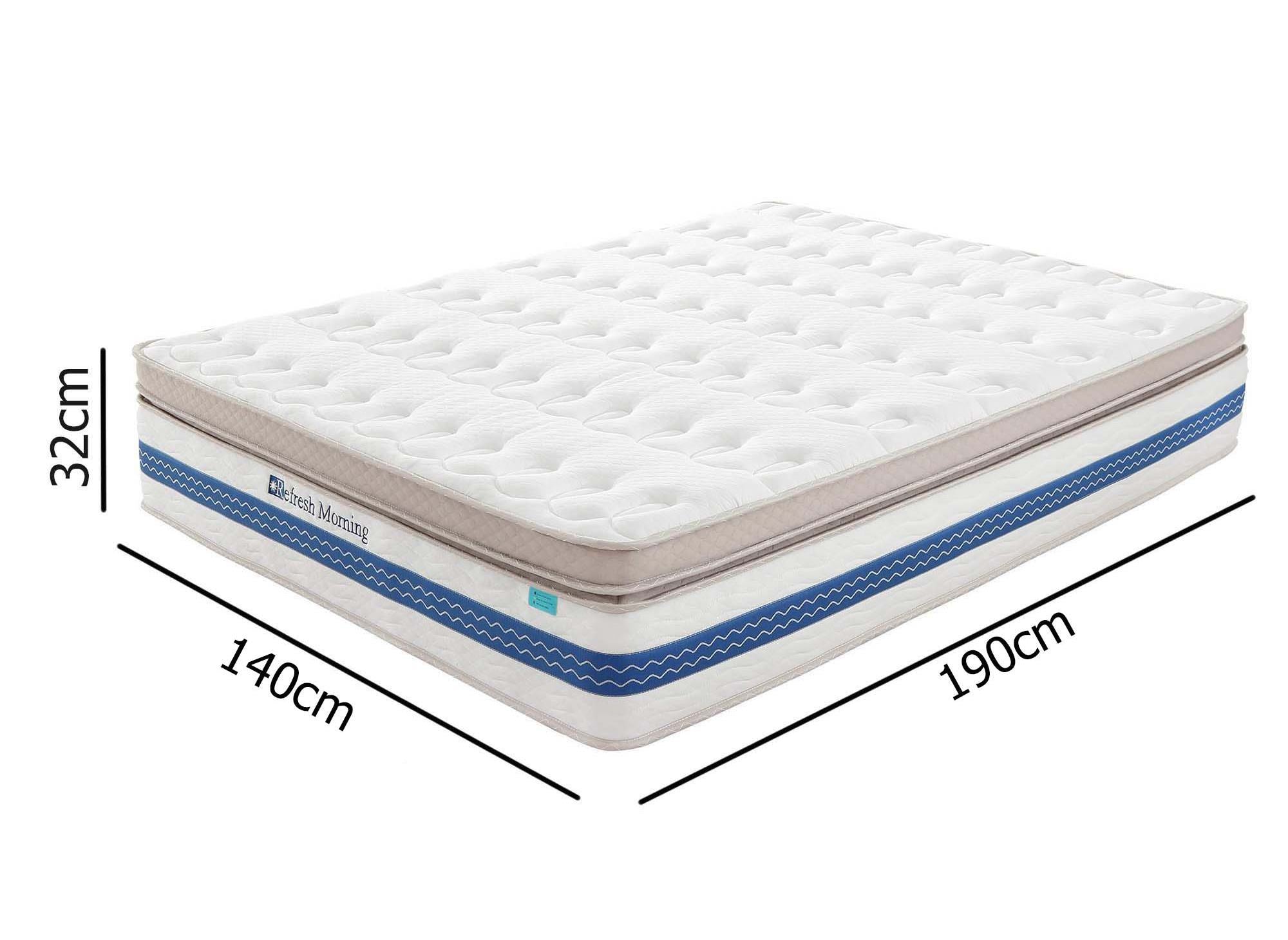 Matelas hybride REFRESH 140 x 190 cm ressorts ensachés et mémoire de forme épaisseur 32 cm