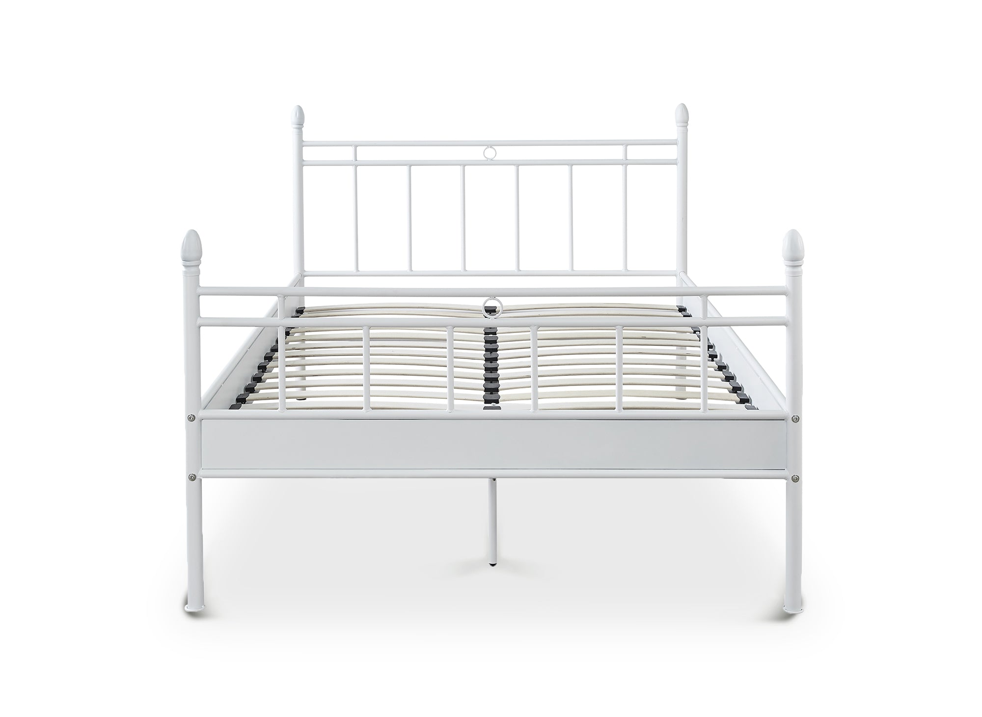 Lit double en métal blanc KADY 140 x 190 cm