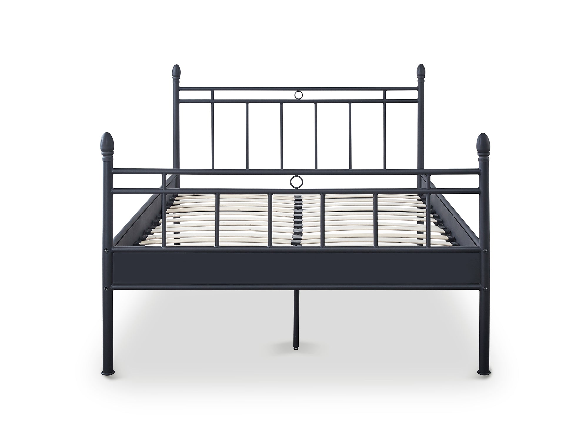 Lit double en métal noir KADY 140 x 190 cm