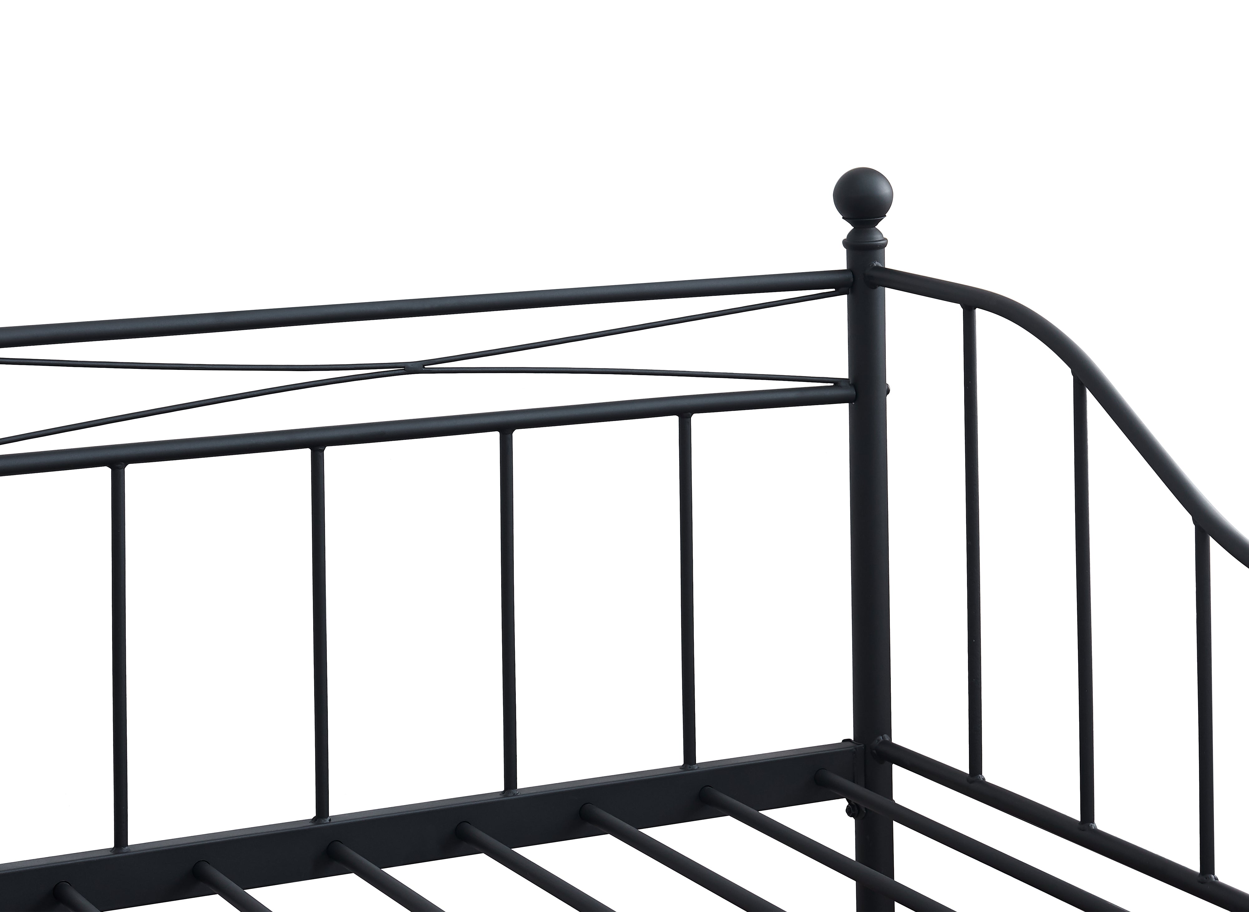 Lit banquette gigogne en métal noir ALICIA 90 x 190 cm