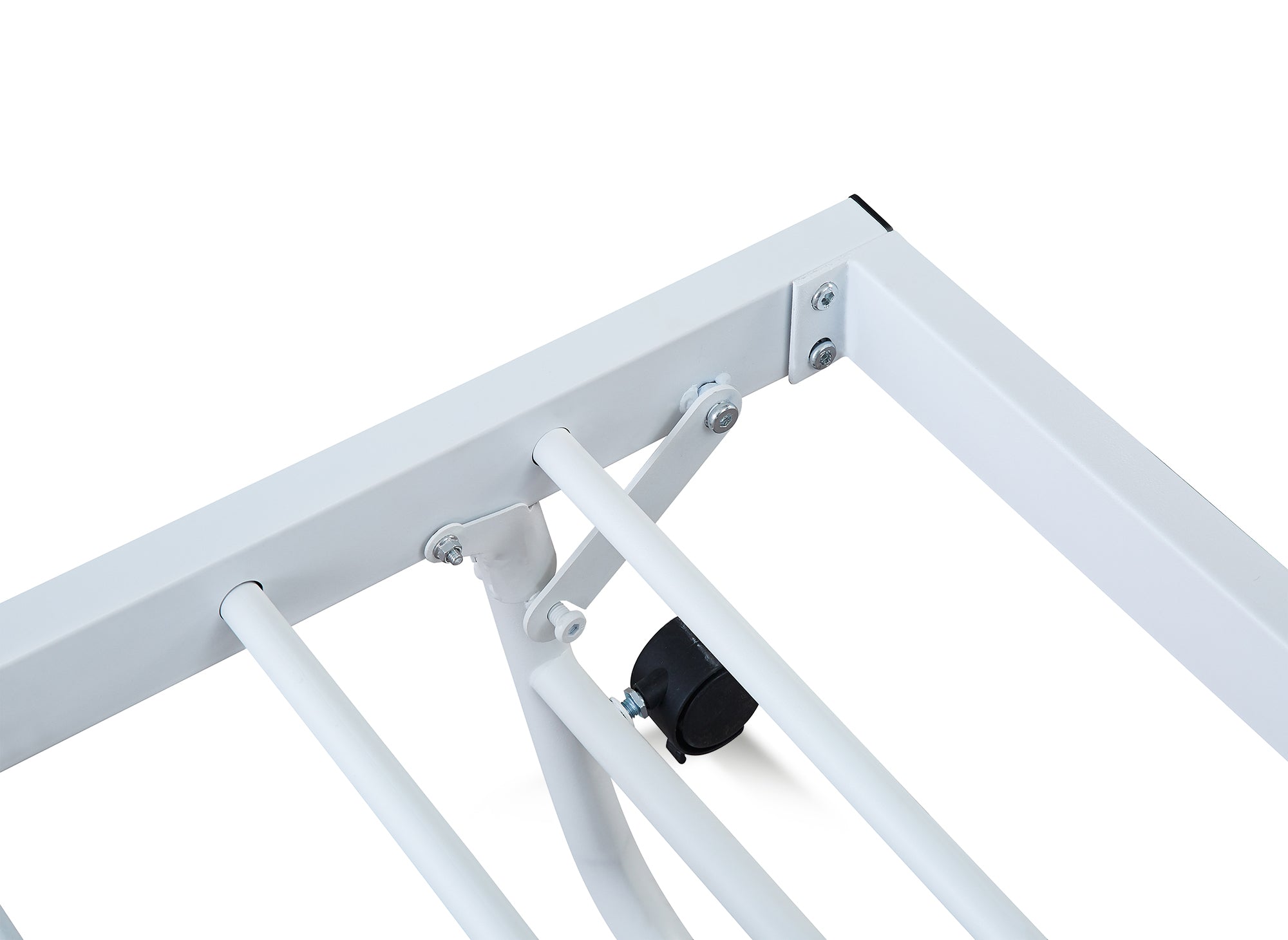 Lit banquette gigogne en métal blanc ALICIA 90 x 190 cm