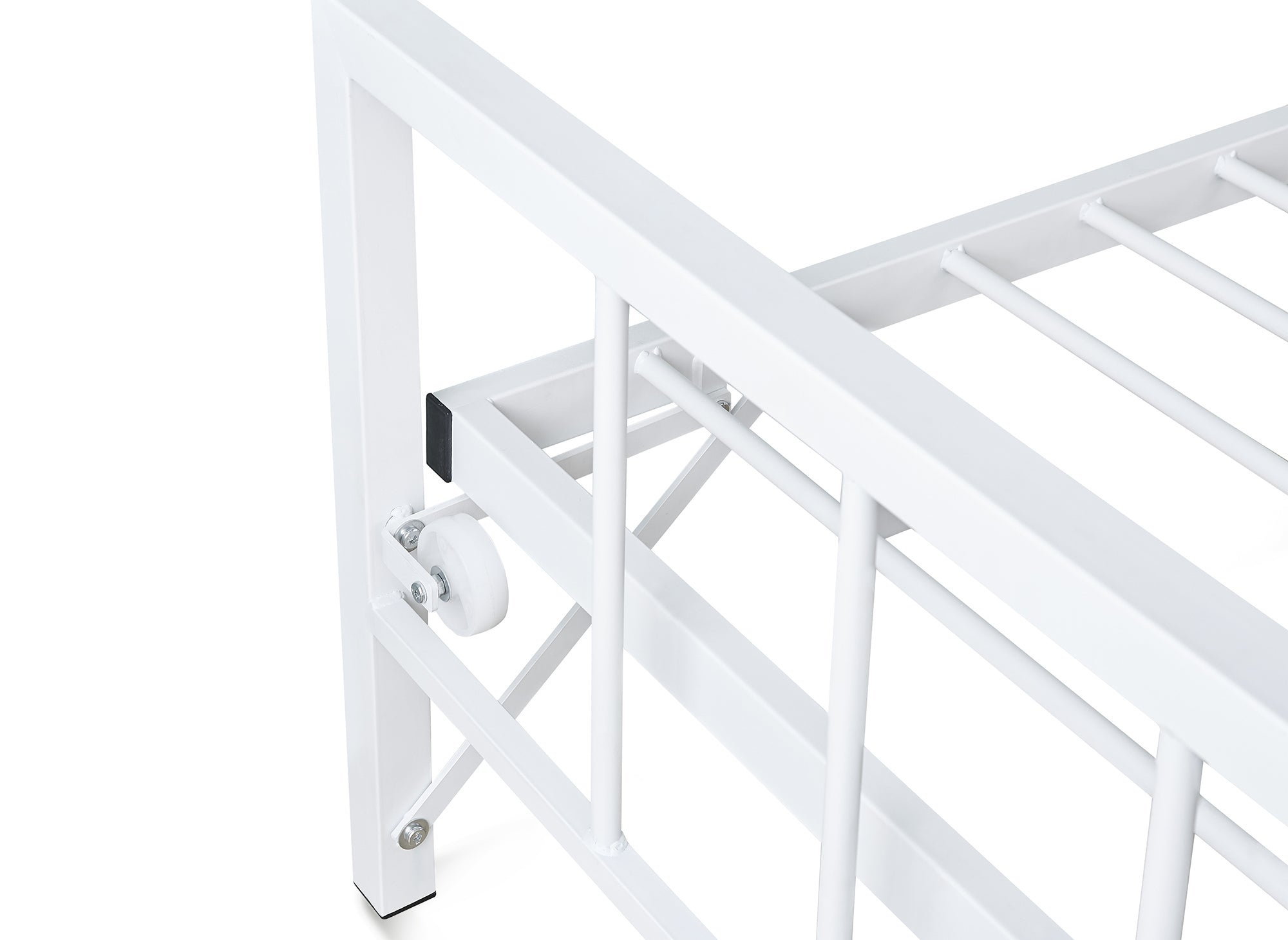 Lit banquette gigogne en métal blanc TORRY 90 x 190 cm