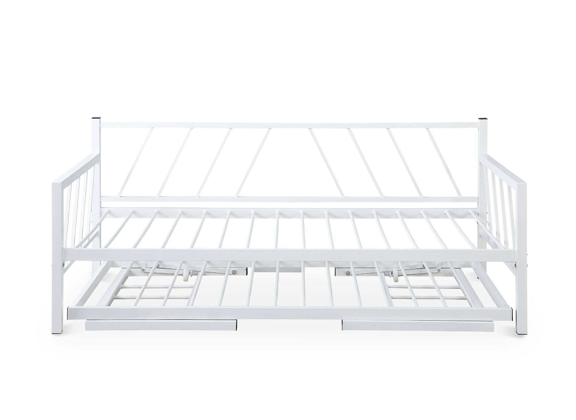 Lit banquette gigogne en métal blanc TORRY 90 x 190 cm