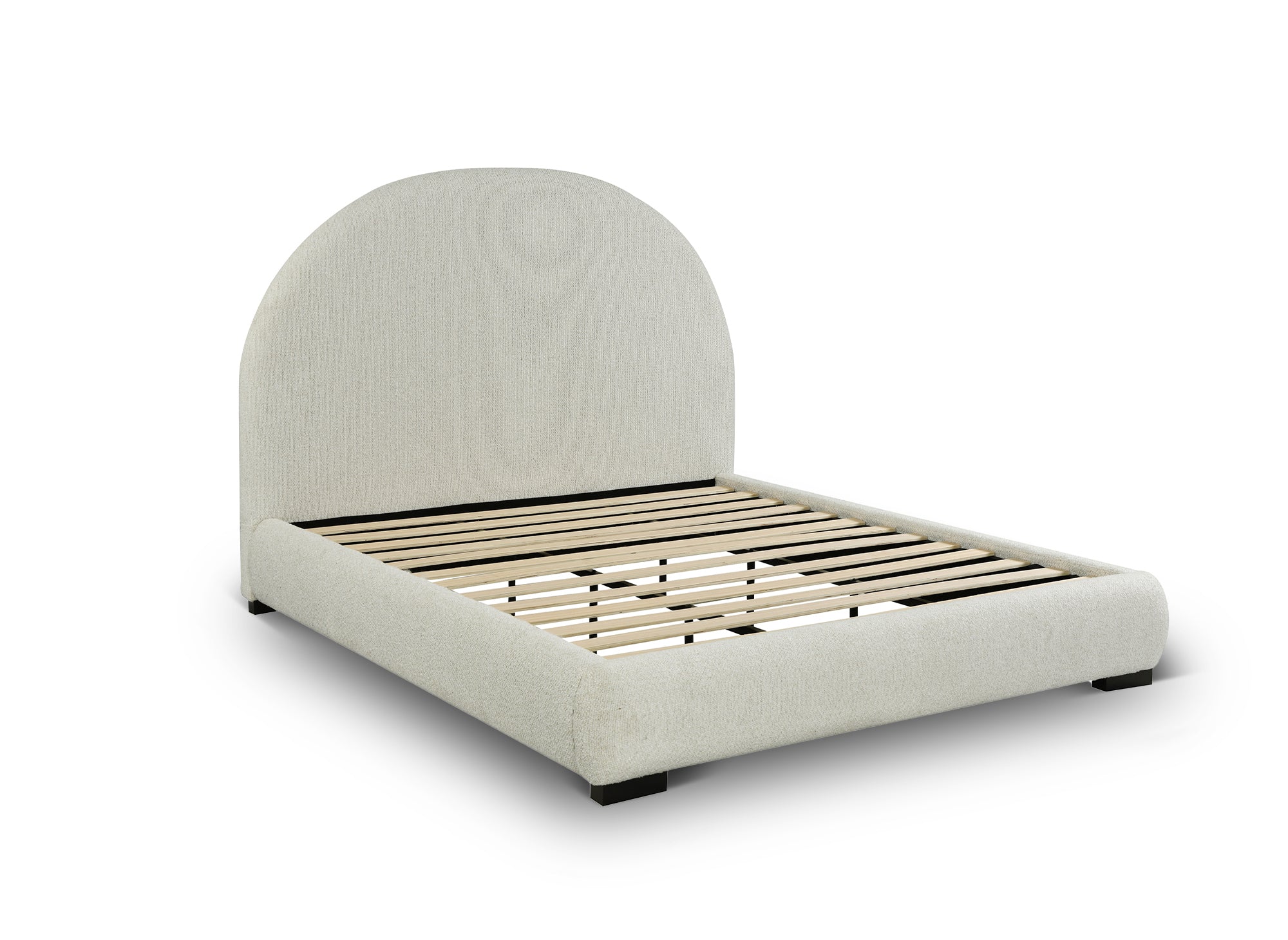 Letto matrimoniale effetto montone bianco ecrù NAMY 180 x 200 cm