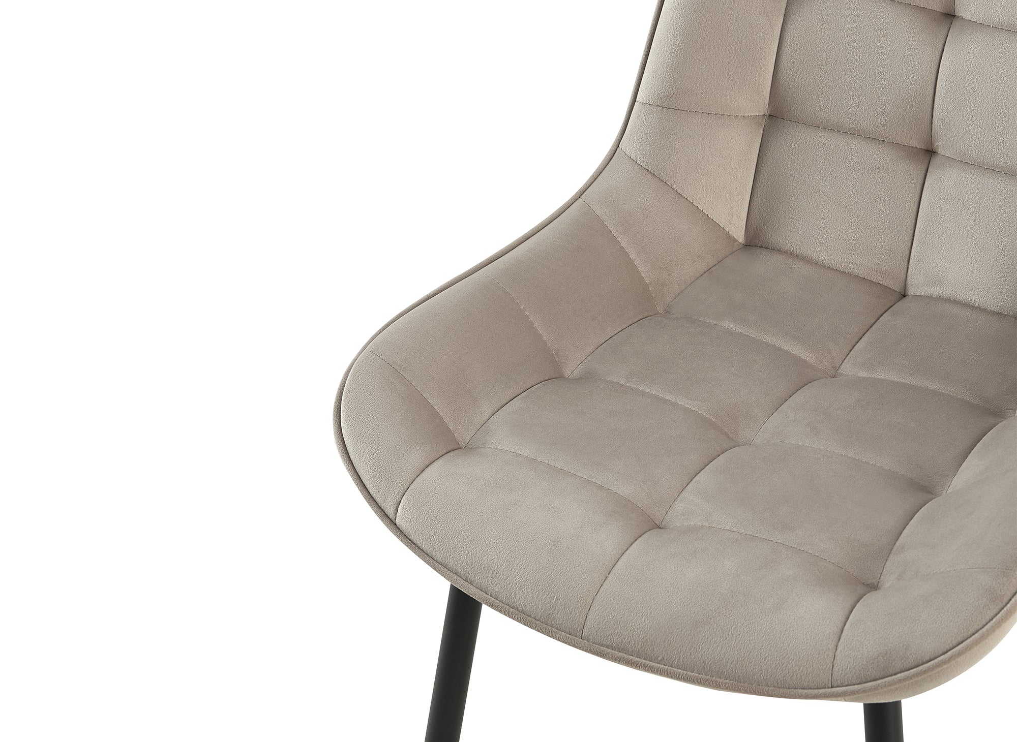 Lot de 4 chaises capitonnées en velours beige SOREN