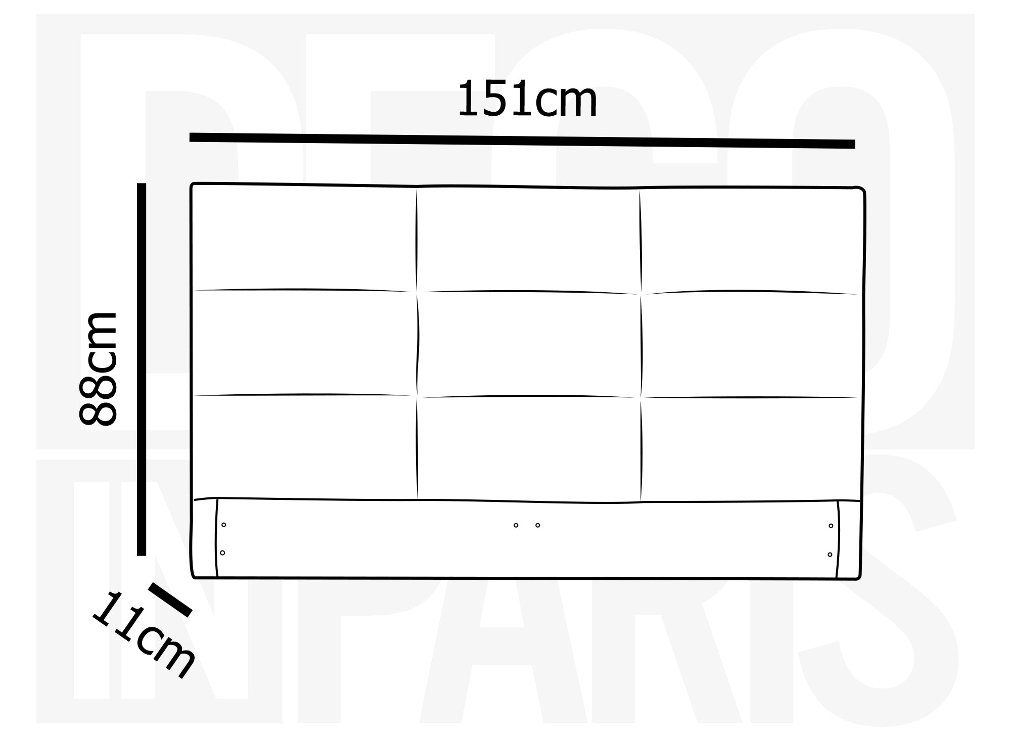 Tête de lit design en tissu beige 140 cm MATTY