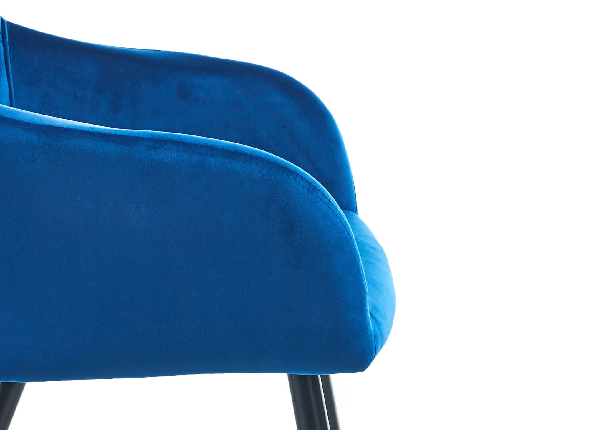 Lot de 2 chaises avec accoudoirs en velours bleu KANA