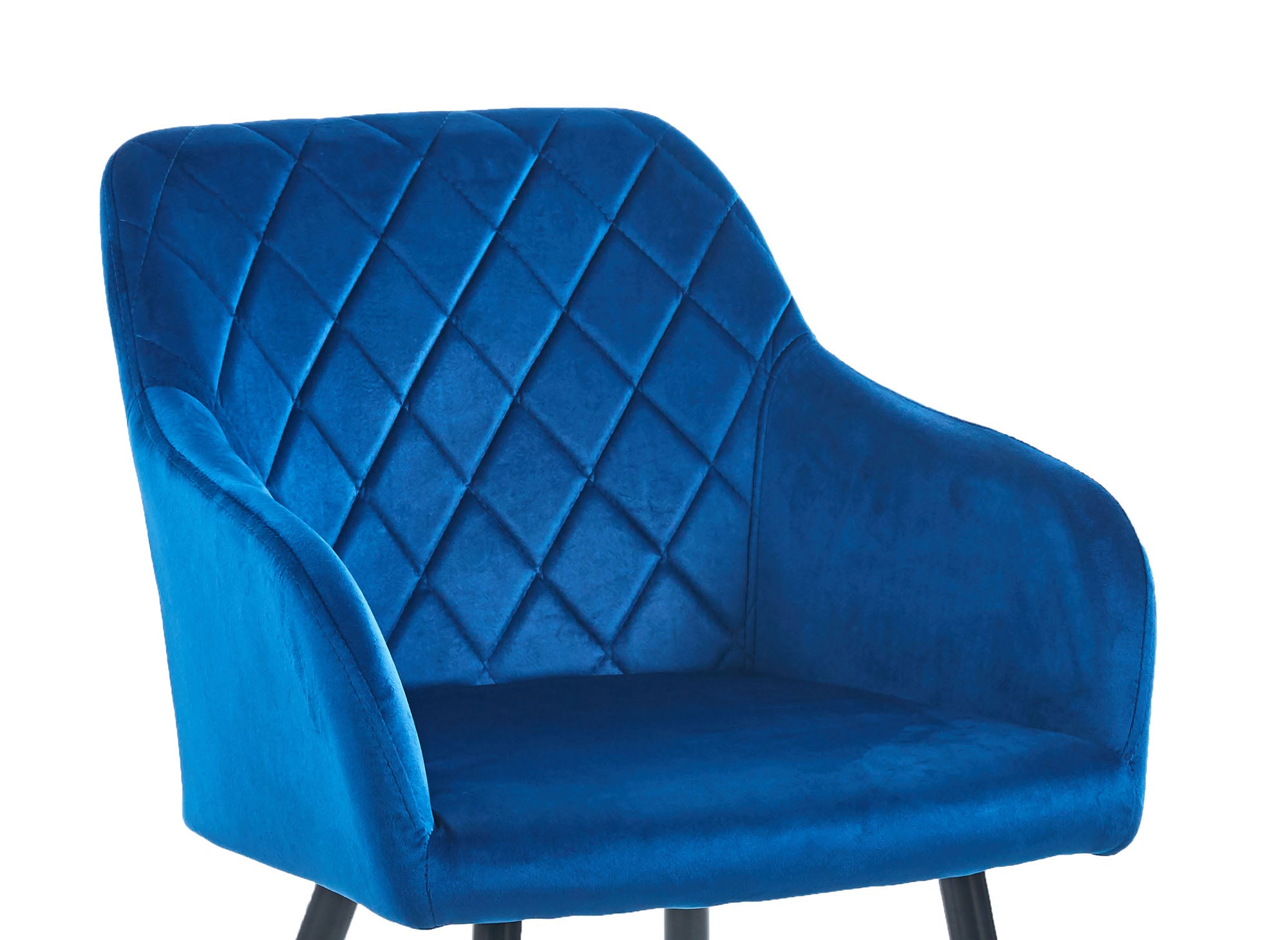 Lot de 2 chaises avec accoudoirs en velours bleu KANA