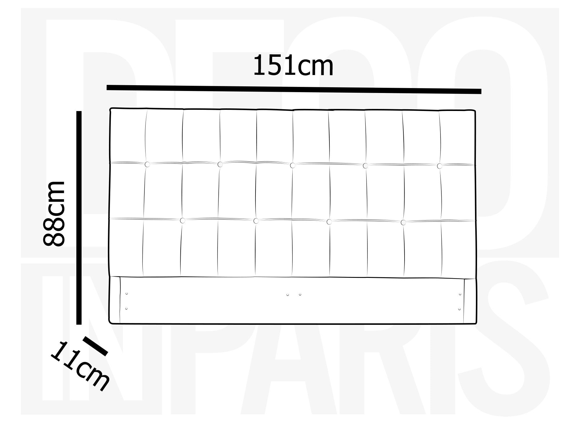 Tête de lit capitonnée en tissu beige 140 cm DOMICE