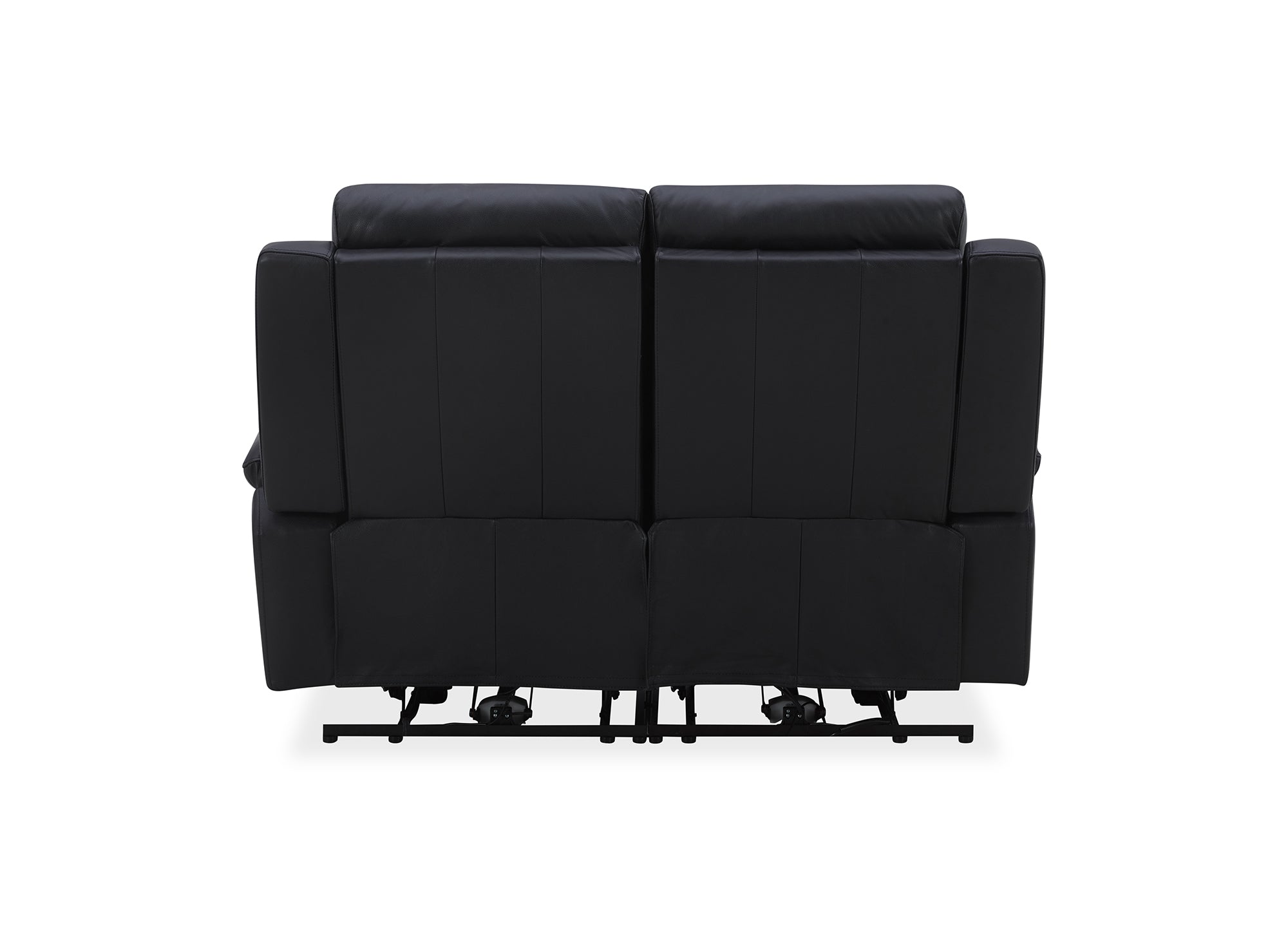 Canapé 2 places relax électrique en cuir noir ERNEST