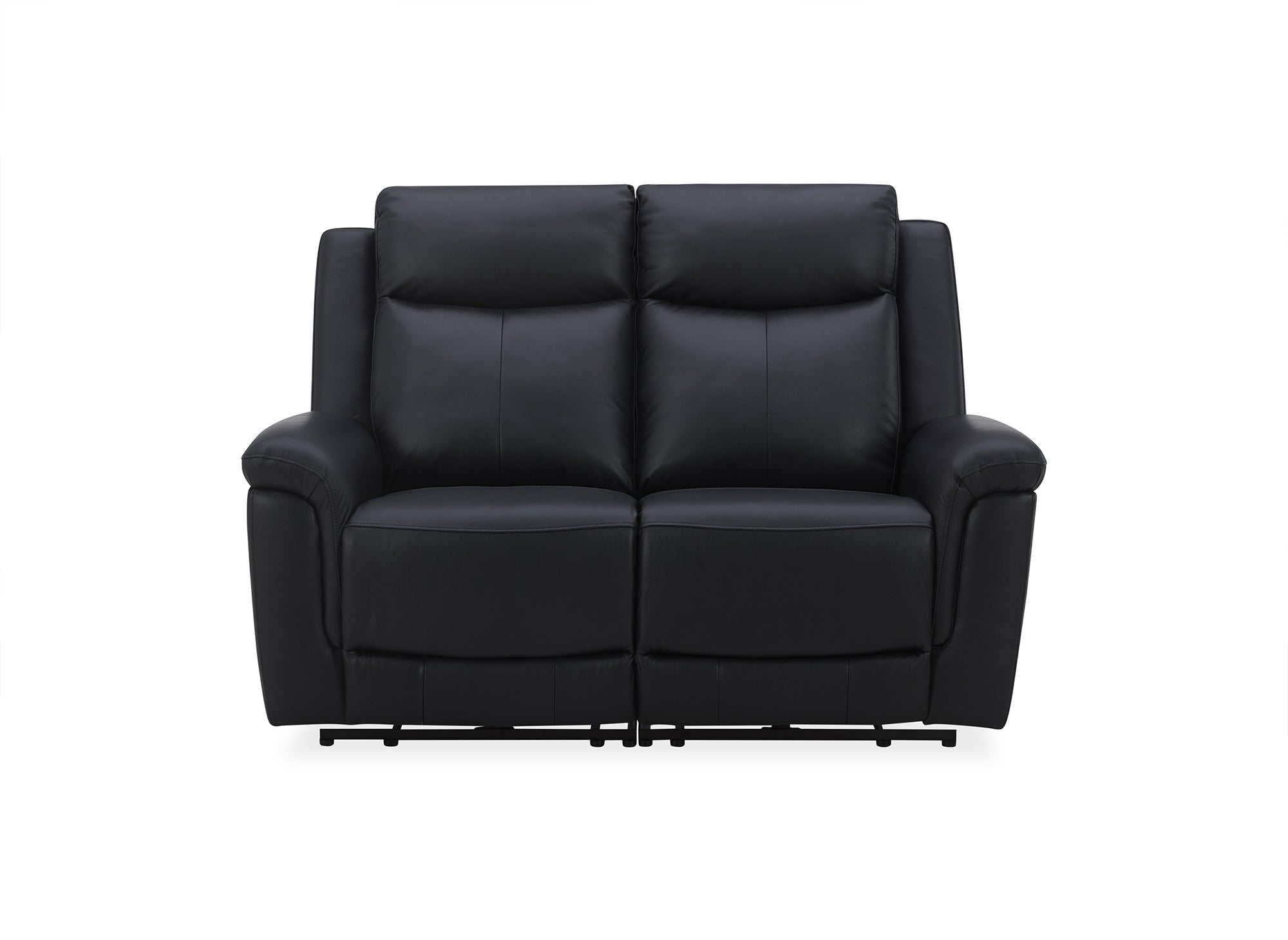 Canapé 2 places relax électrique en cuir noir ERNEST
