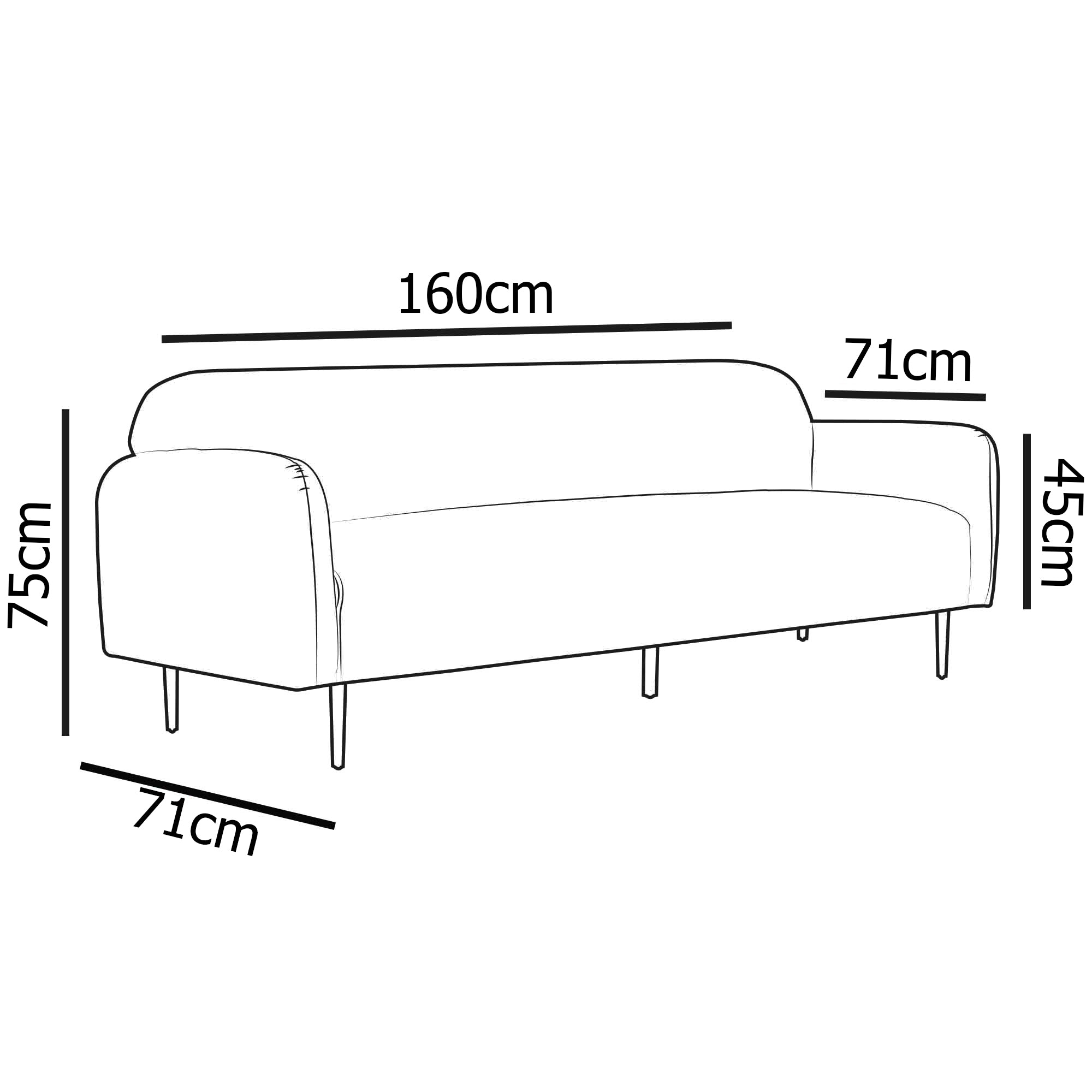 Canapé 2 places en velours gris MARILYNE