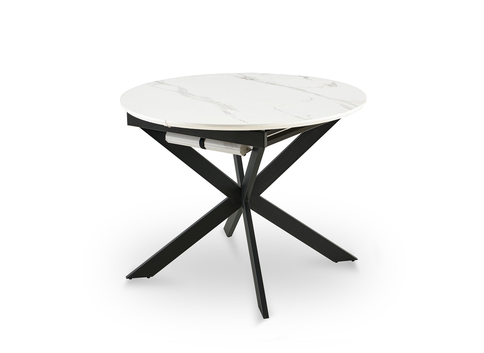 Table à manger ronde extensible blanc KOBY