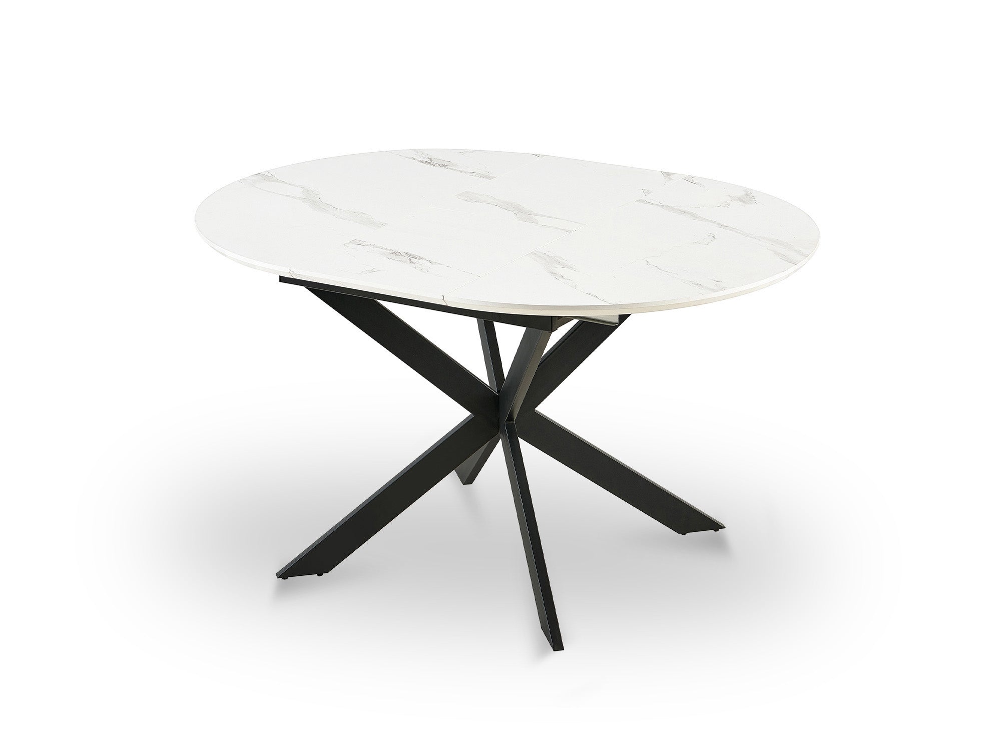 Table à manger ronde extensible blanc KOBY