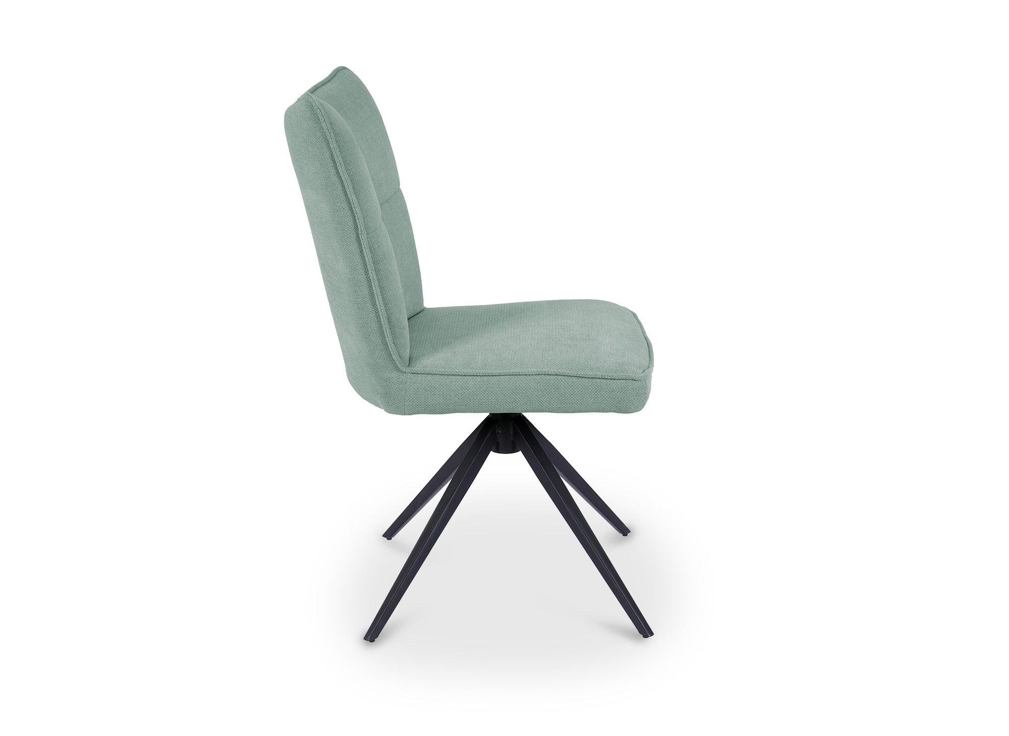 Lot de 2 chaises pivotantes en tissu vert d'eau FELICIE