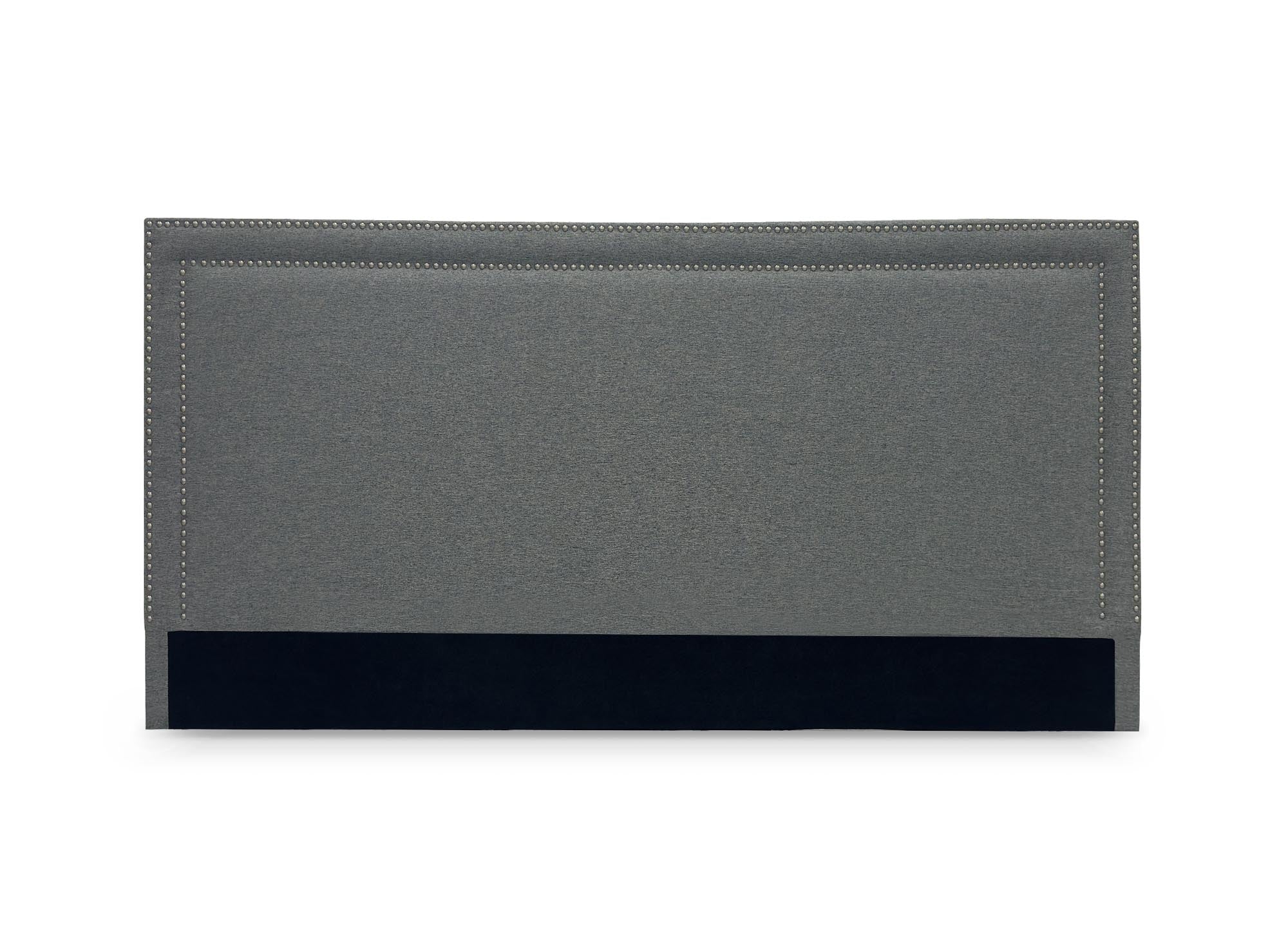 Tête de lit cloutée en tissu lin gris 160 cm LYVE